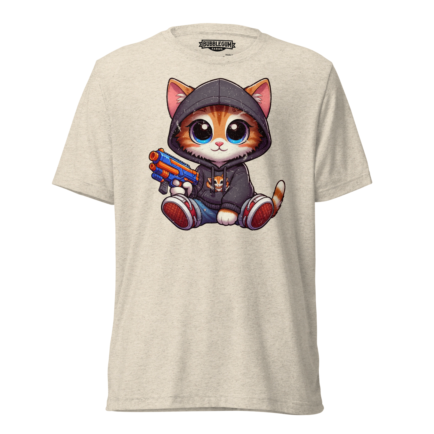 Orange Kitten with Foam Dart Blaster - Unisex Triblend