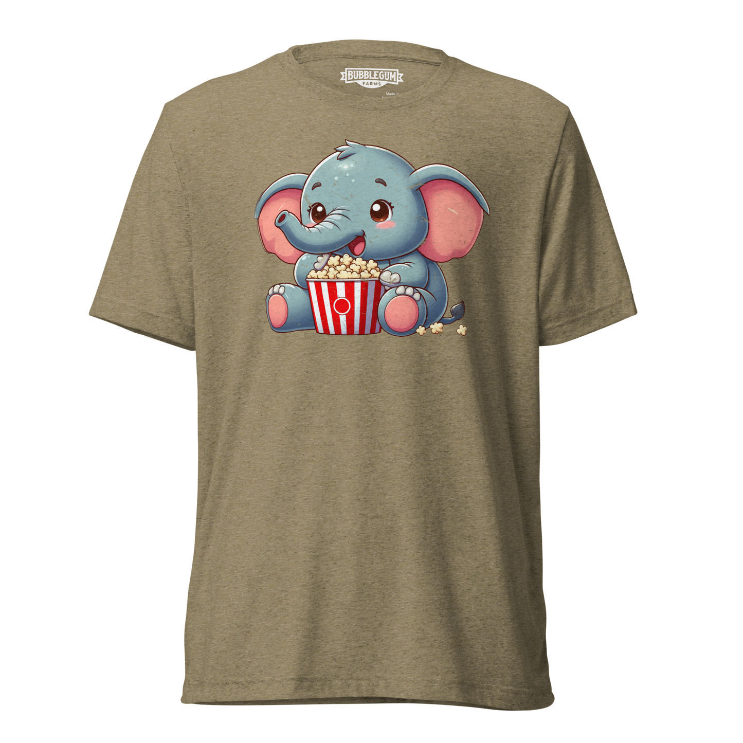 Baby Elephant - Eating Popcorn - Unisex Triblend Tee
