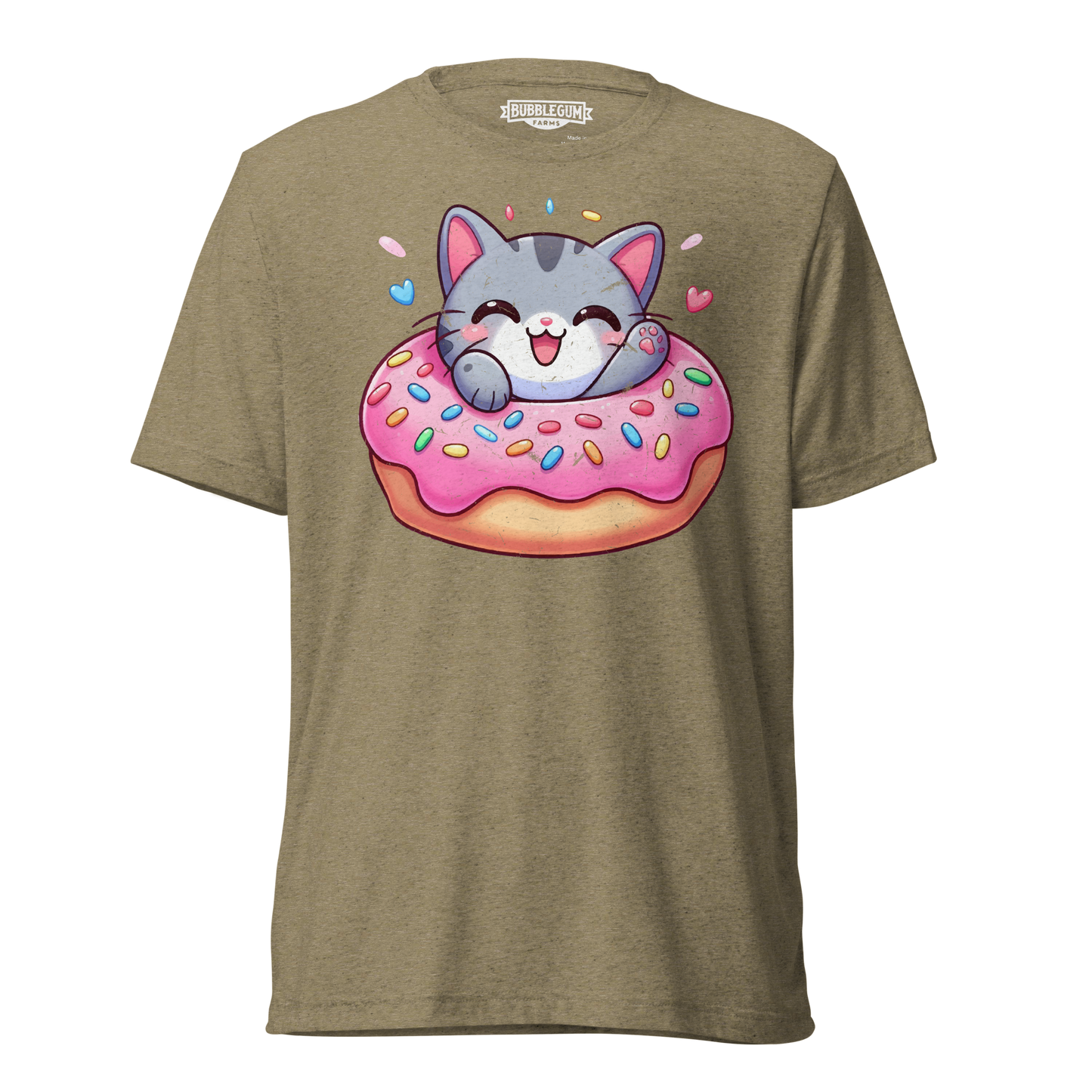 Grey Kitten - Laughing in a Donut - Unisex Triblend Tee