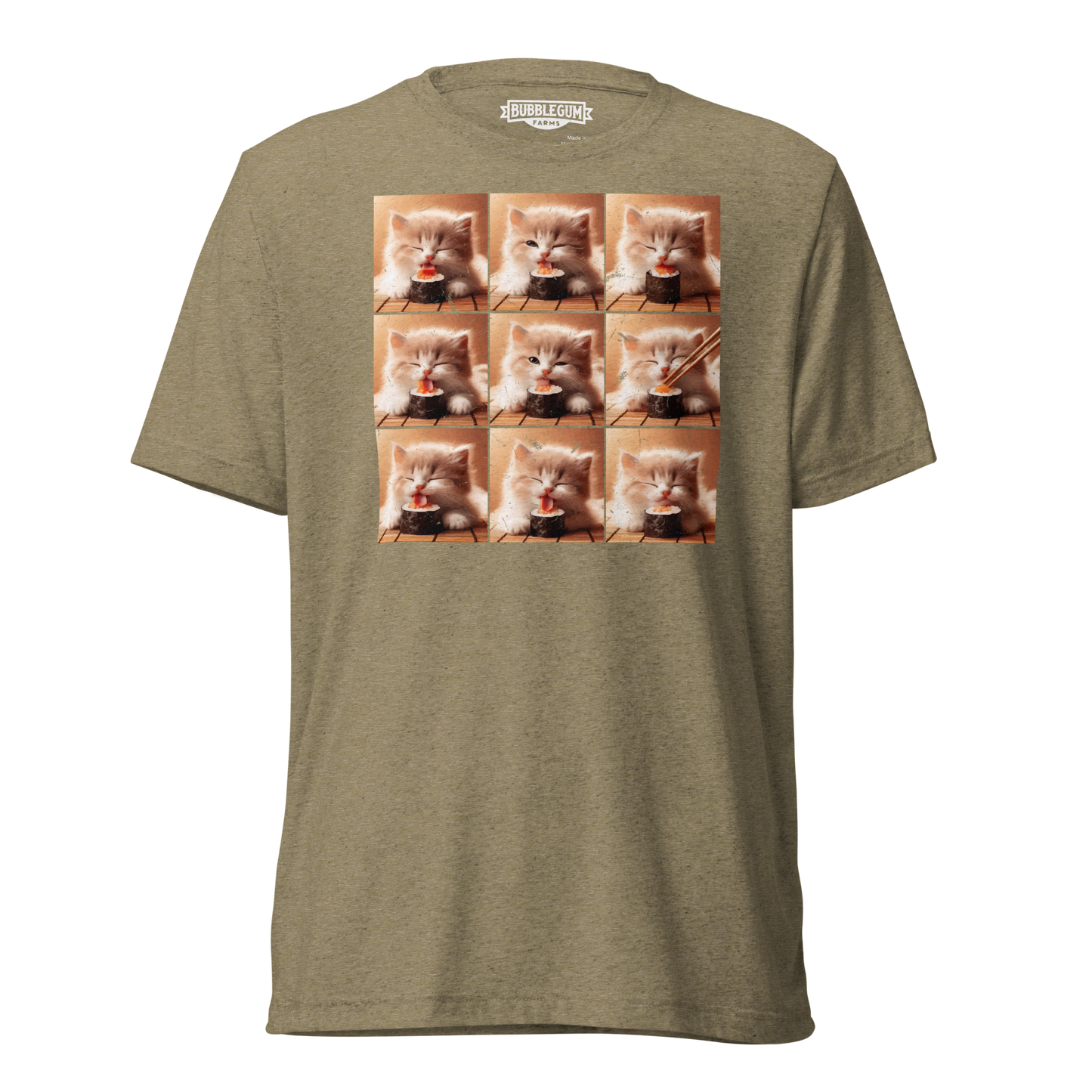 Kittens Eating Sushi Collage - Unisex Triblend
