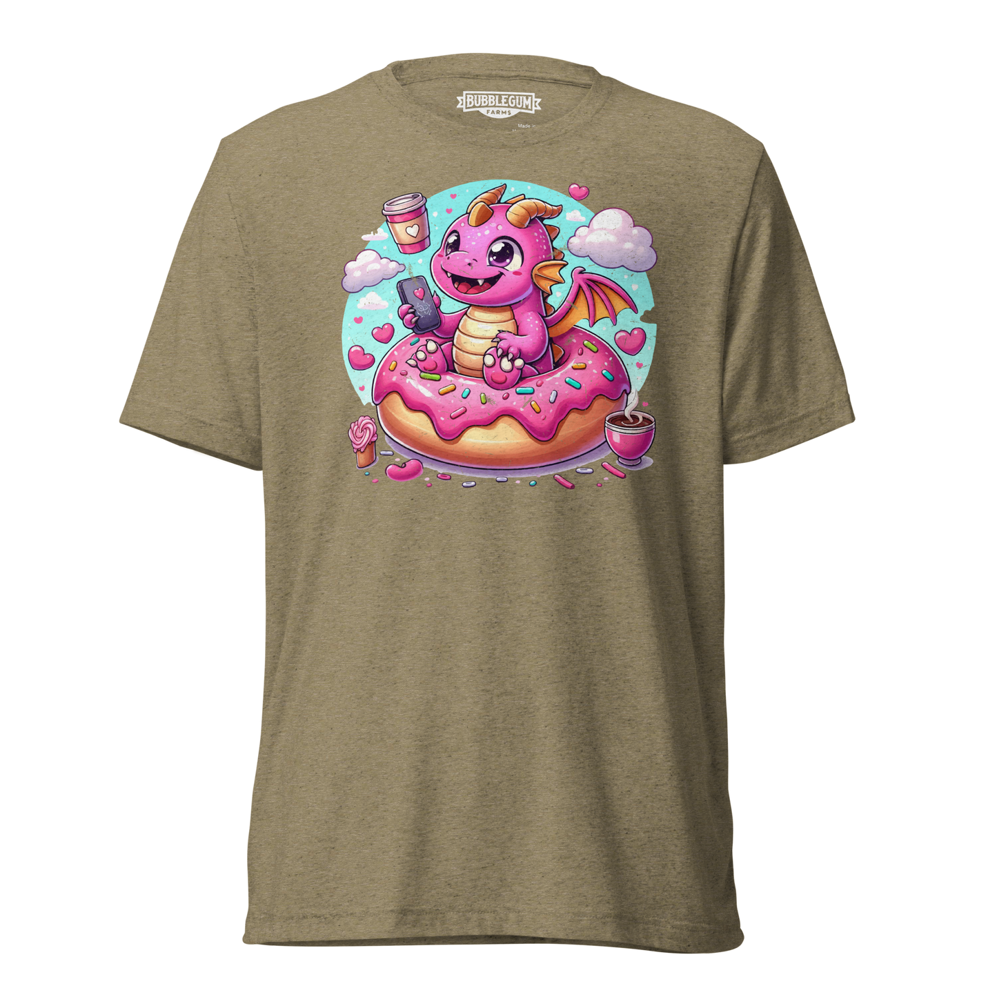 Pink Dragon - Loving Coffee and Donuts - Unisex Triblend
