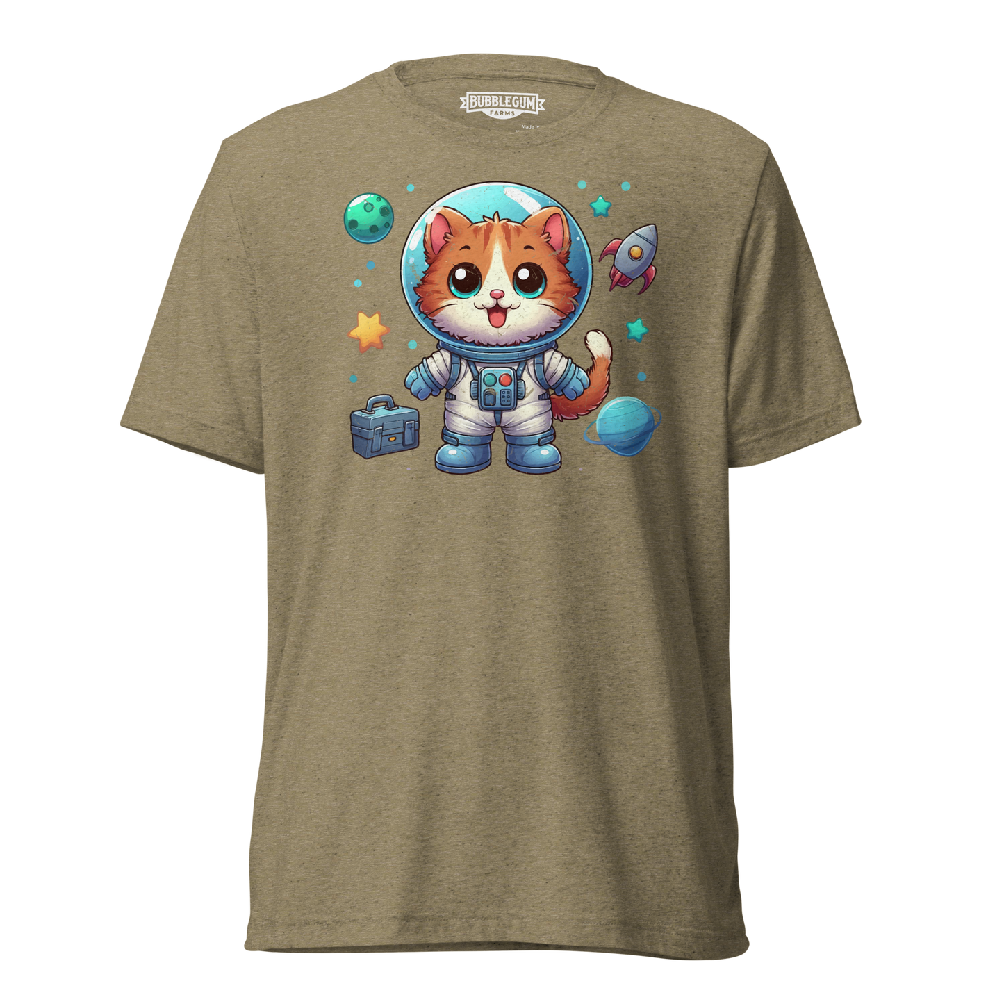 Space Kitten with Planets - Unisex Triblend
