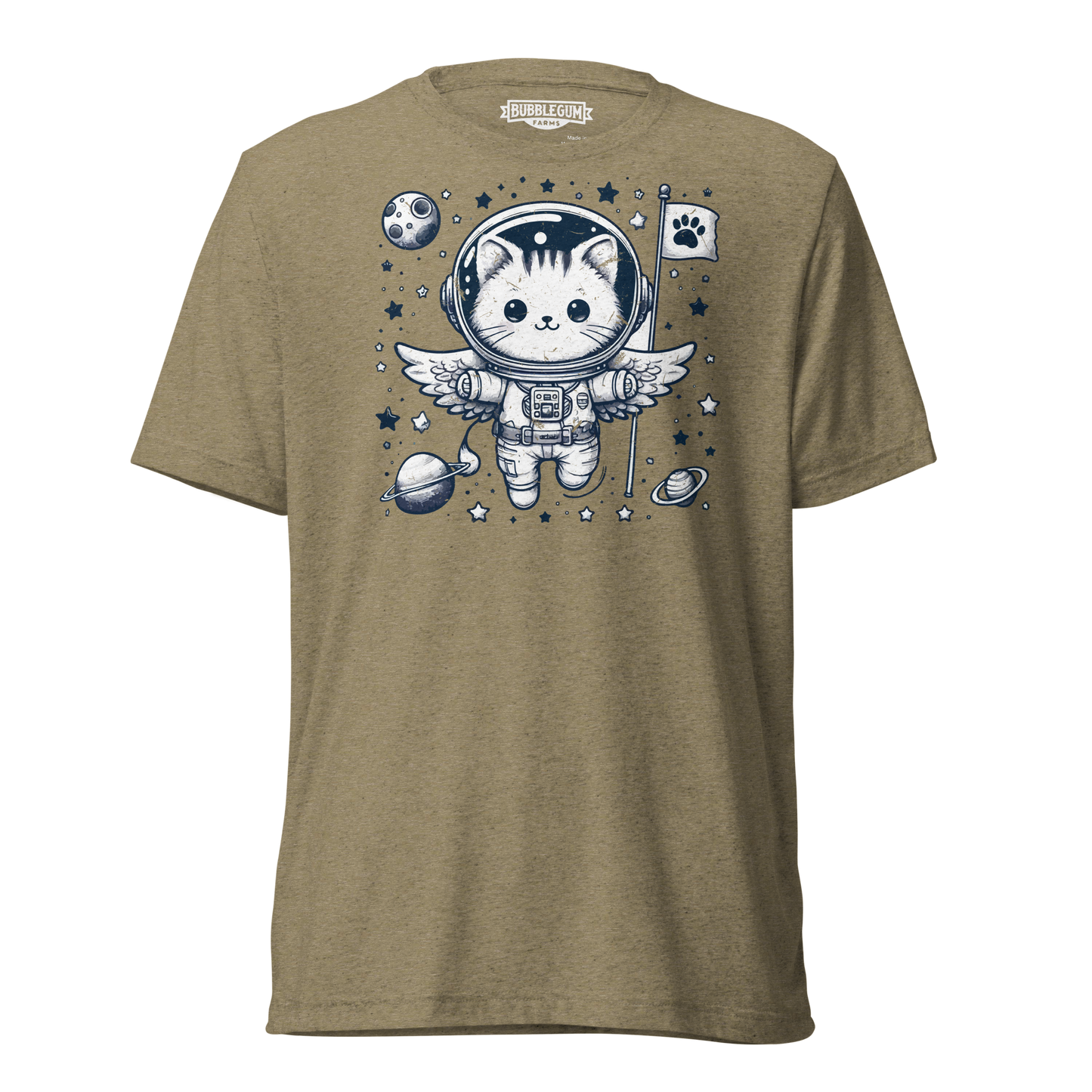 Space Kitten with Stars - Unisex Triblend