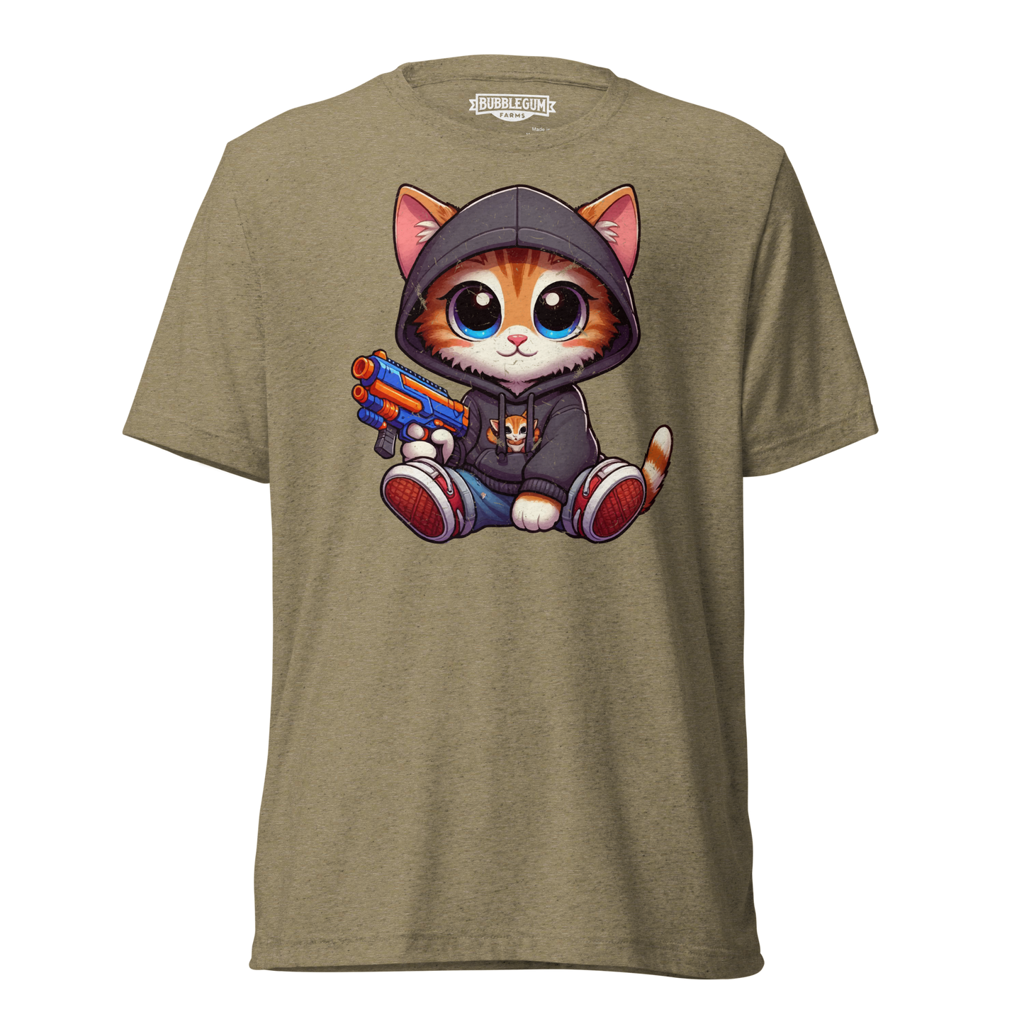 Orange Kitten with Foam Dart Blaster - Unisex Triblend
