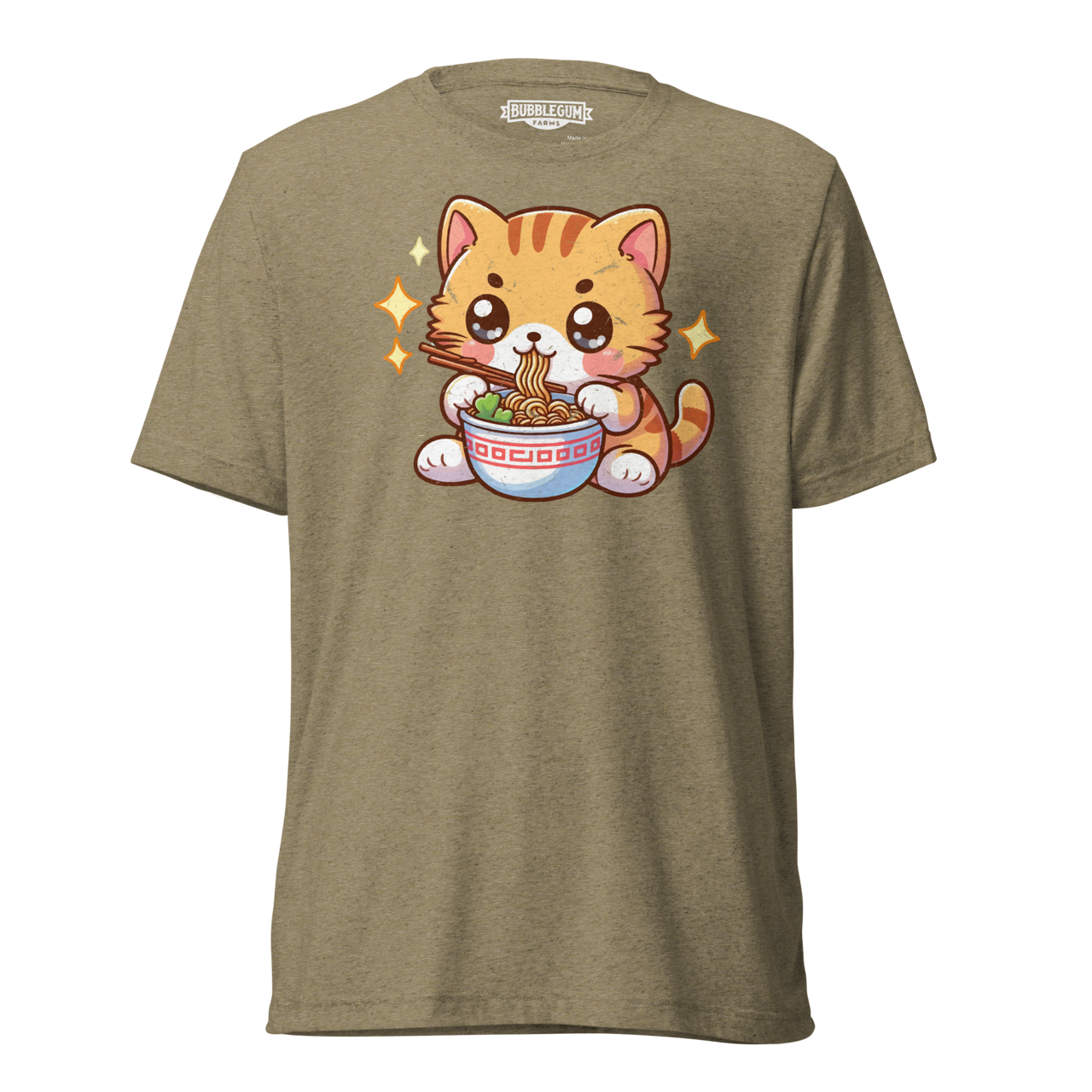 Orange Kitten - Eating Ramen - Unisex Triblend