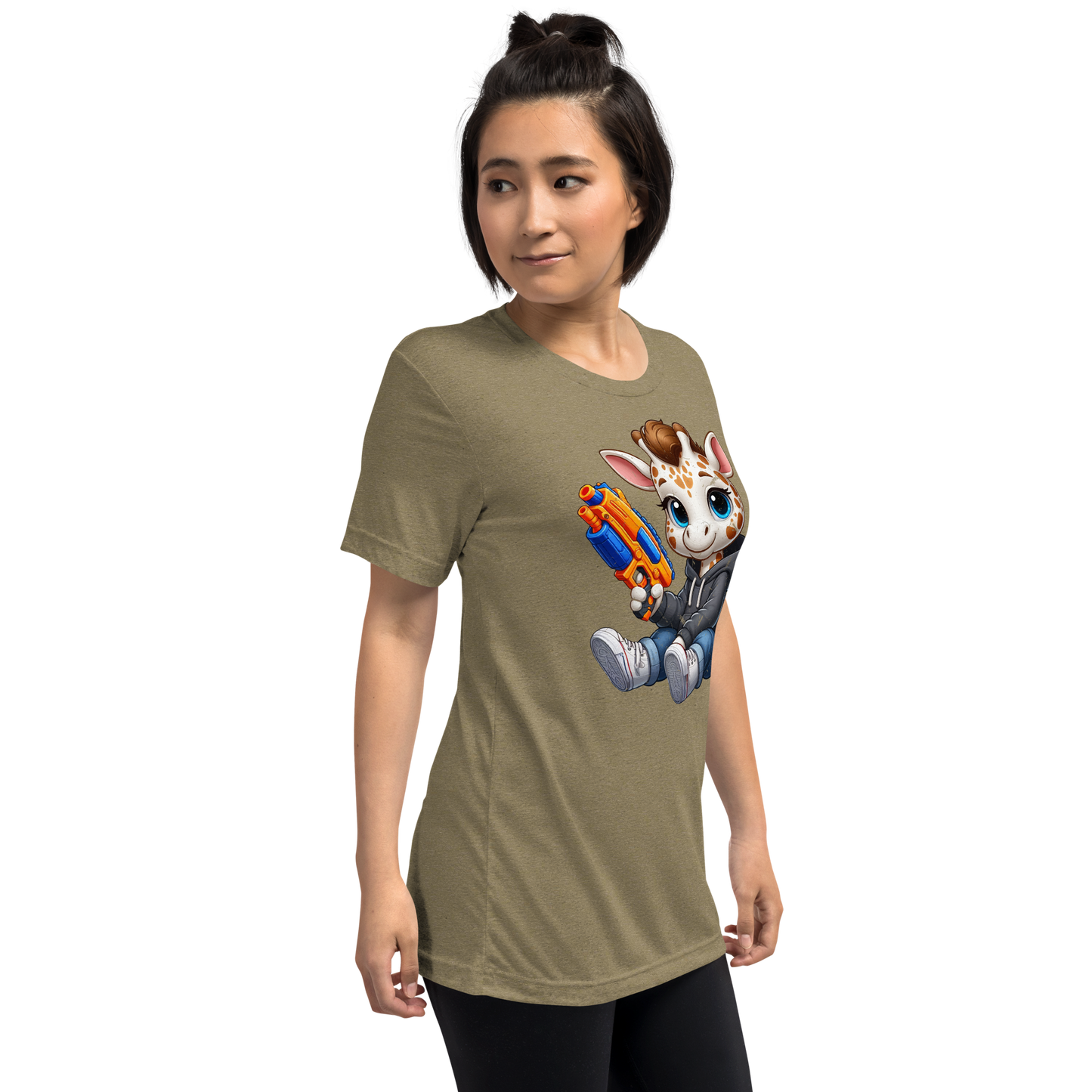 White Giraffe with Foam Dart Blaster - Unisex Triblend