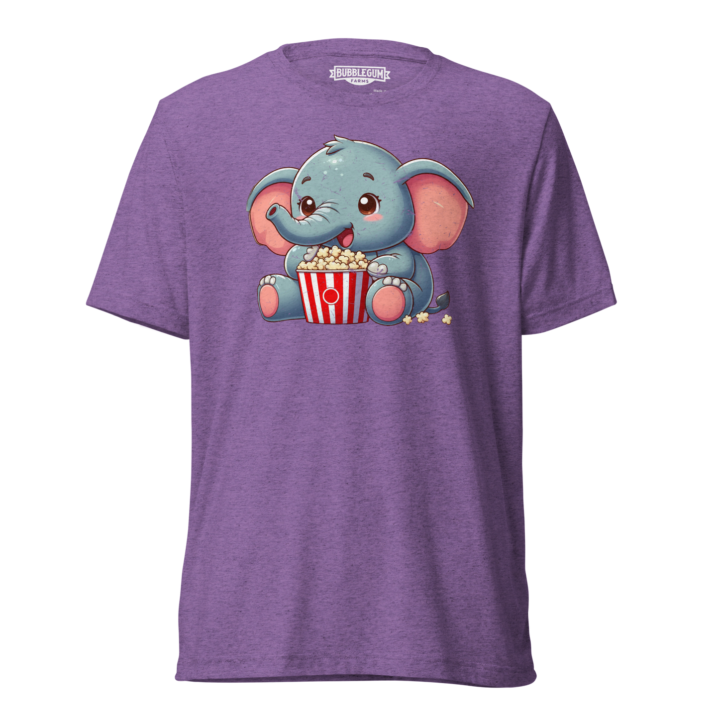 Baby Elephant - Eating Popcorn - Unisex Triblend Tee