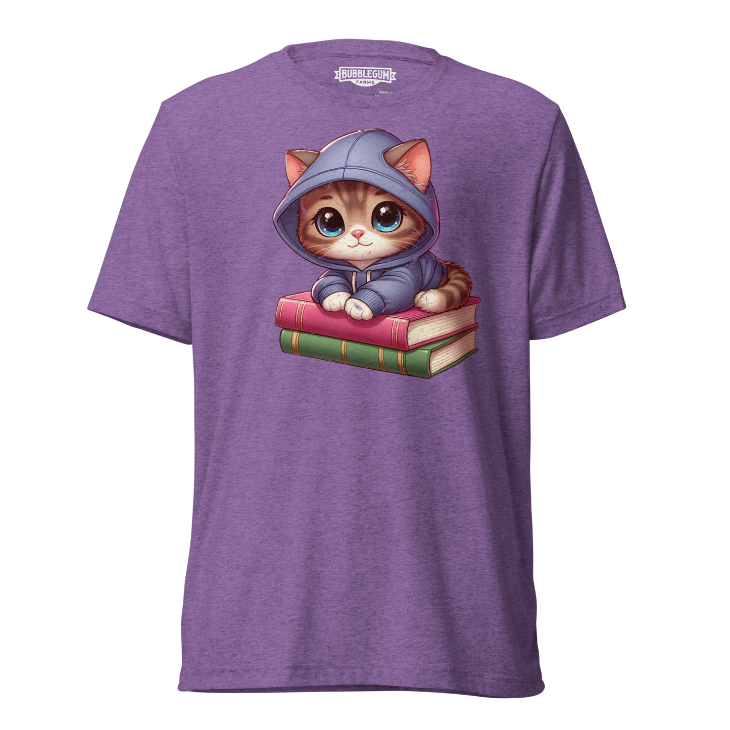Brown Kitten - Sitting on Books - Unisex Triblend Tee