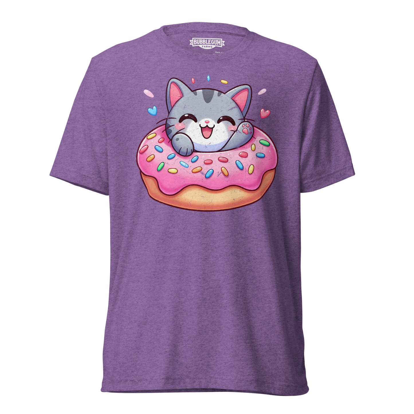 Grey Kitten - Laughing in a Donut - Unisex Triblend Tee