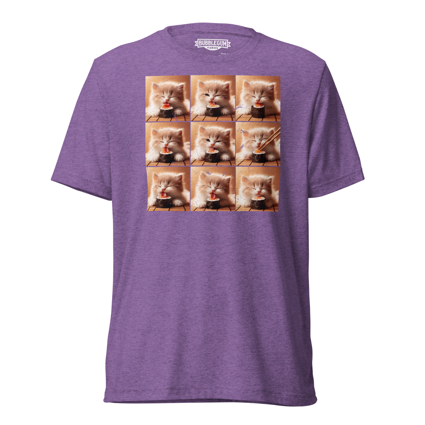 Kittens Eating Sushi Collage - Unisex Triblend