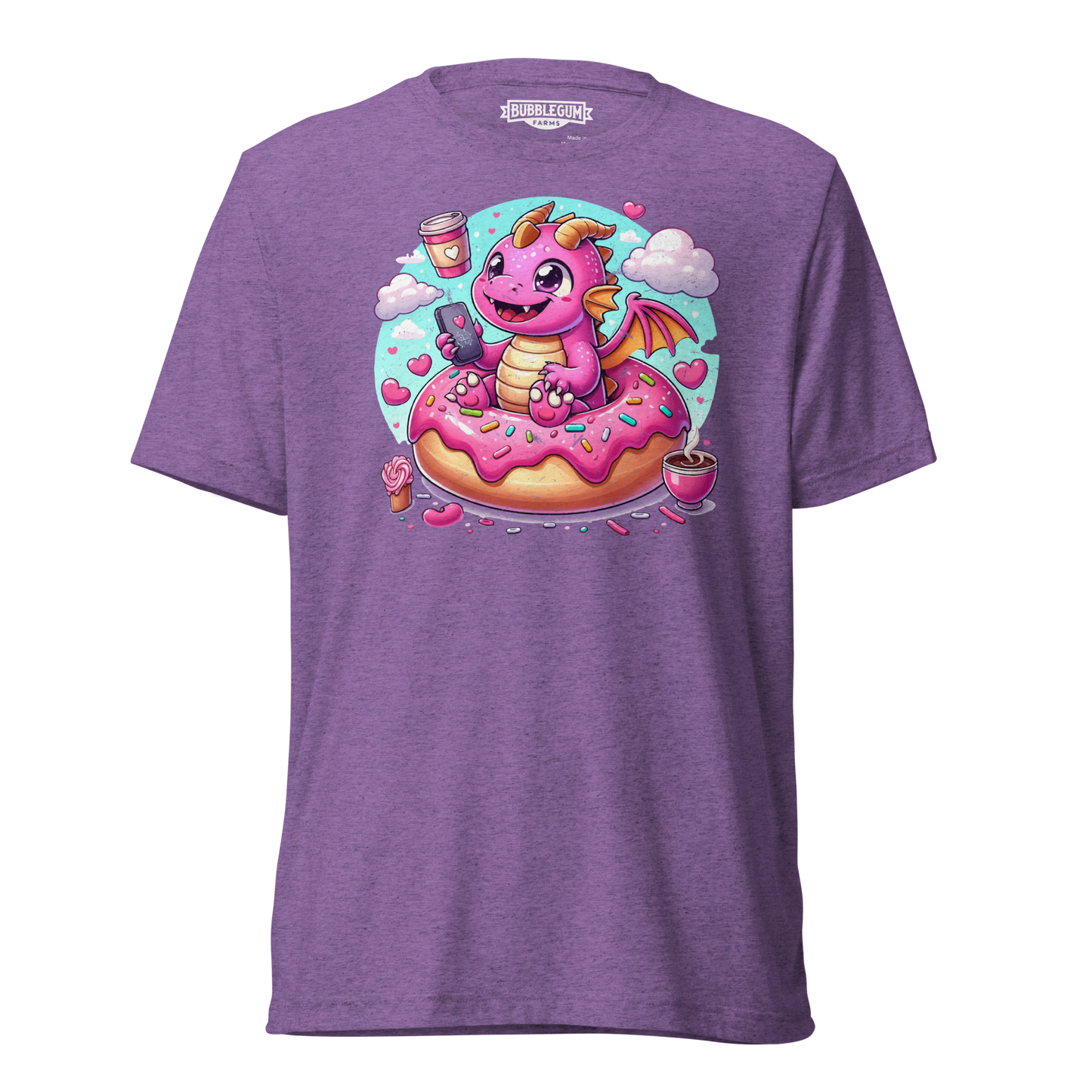 Pink Dragon - Loving Coffee and Donuts - Unisex Triblend