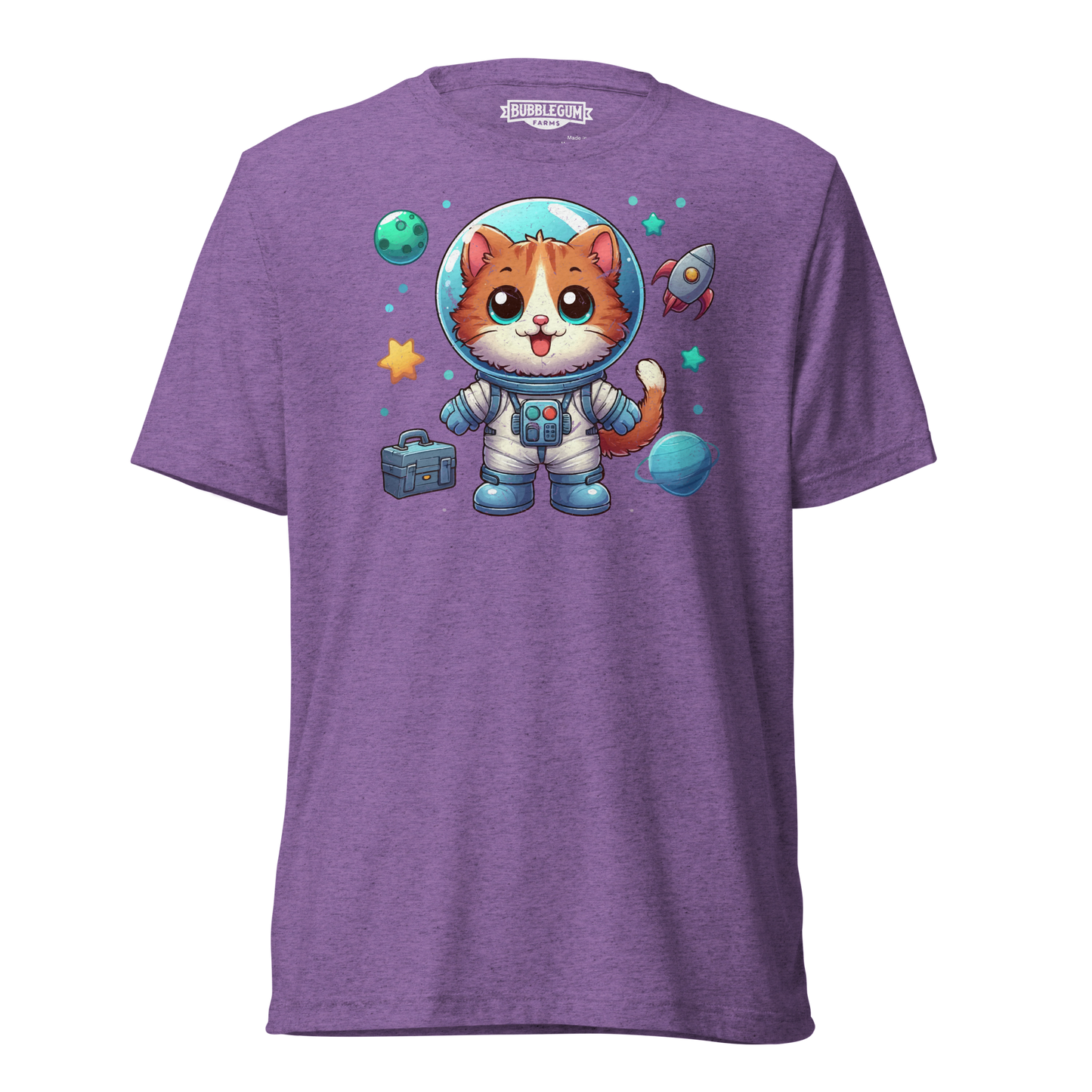 Space Kitten with Planets - Unisex Triblend
