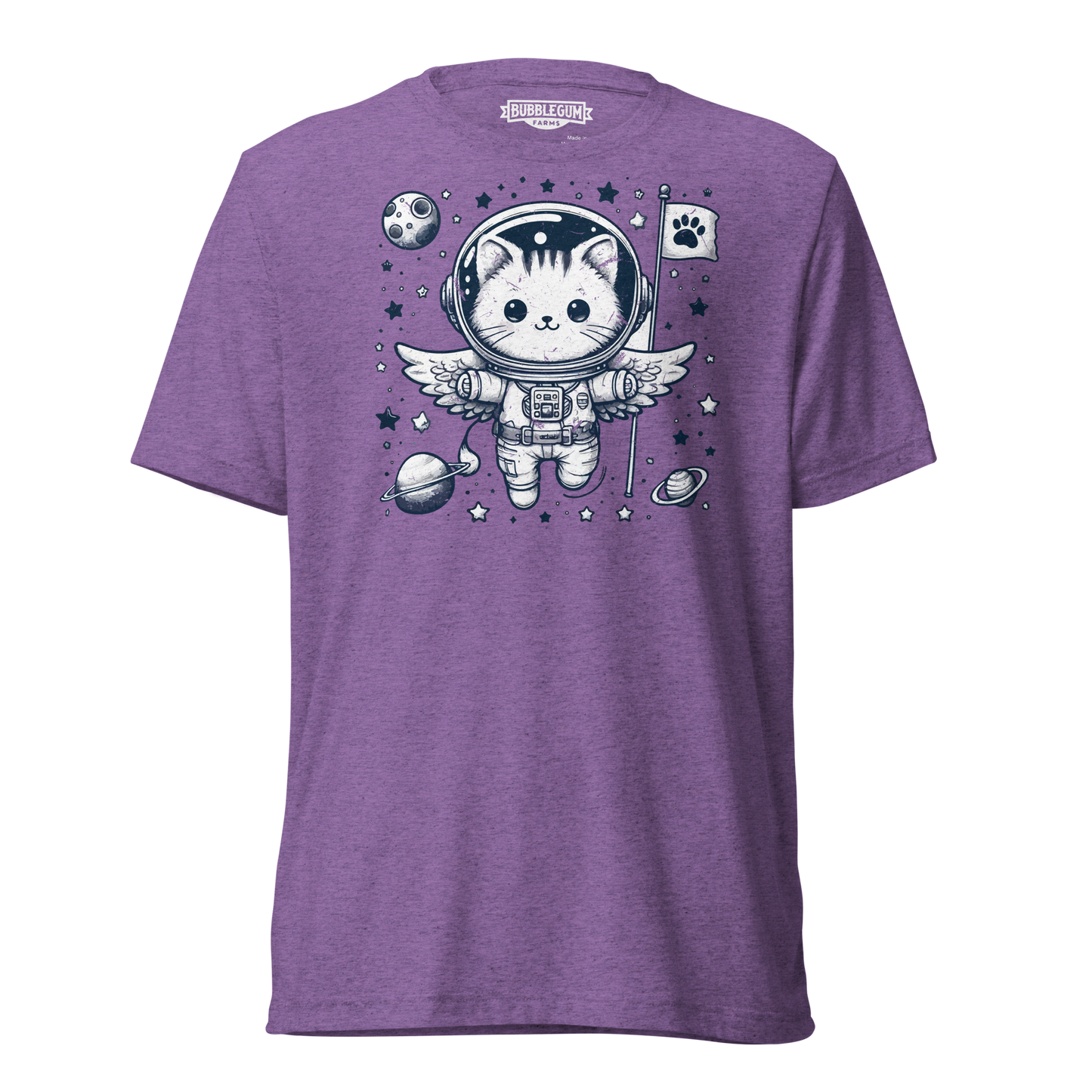 Space Kitten with Stars - Unisex Triblend