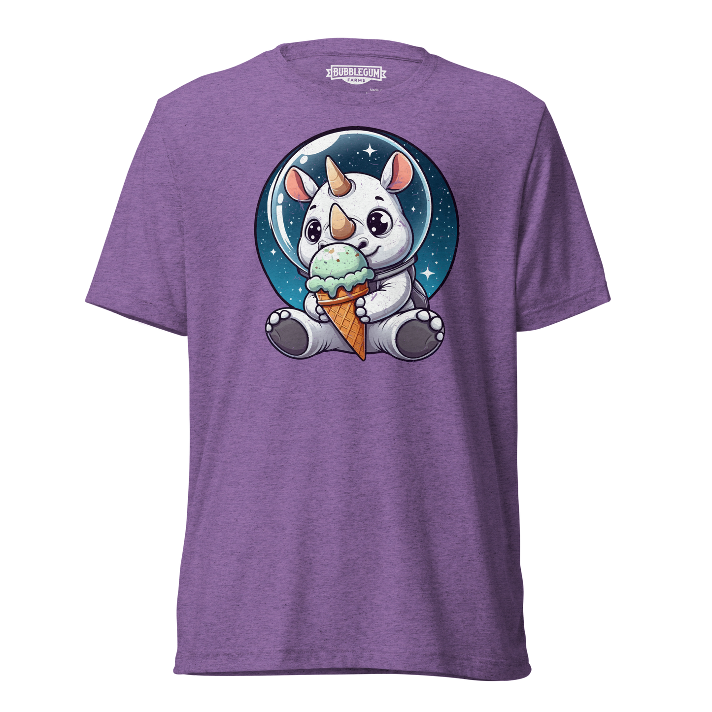 Space Rhino - Eating Ice Cream - Unisex Triblend