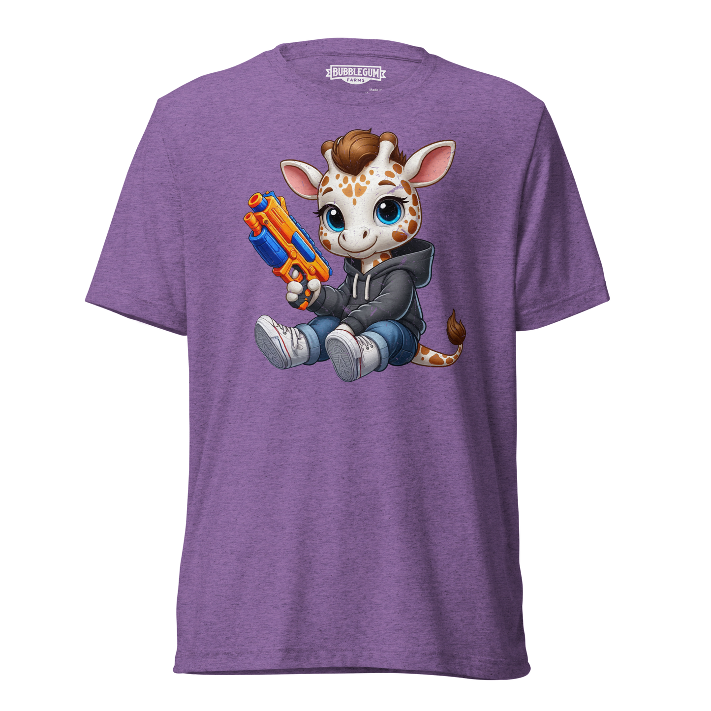 White Giraffe with Foam Dart Blaster - Unisex Triblend