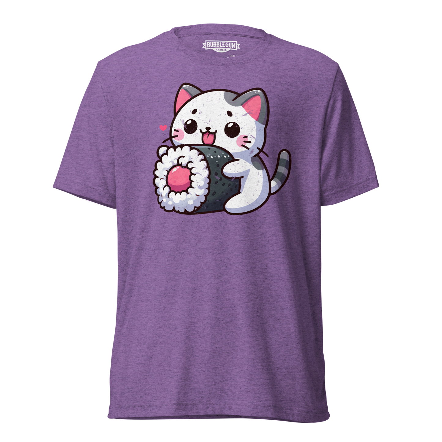 Black and Grey Kitten - Eating Sushi - Unisex Triblend