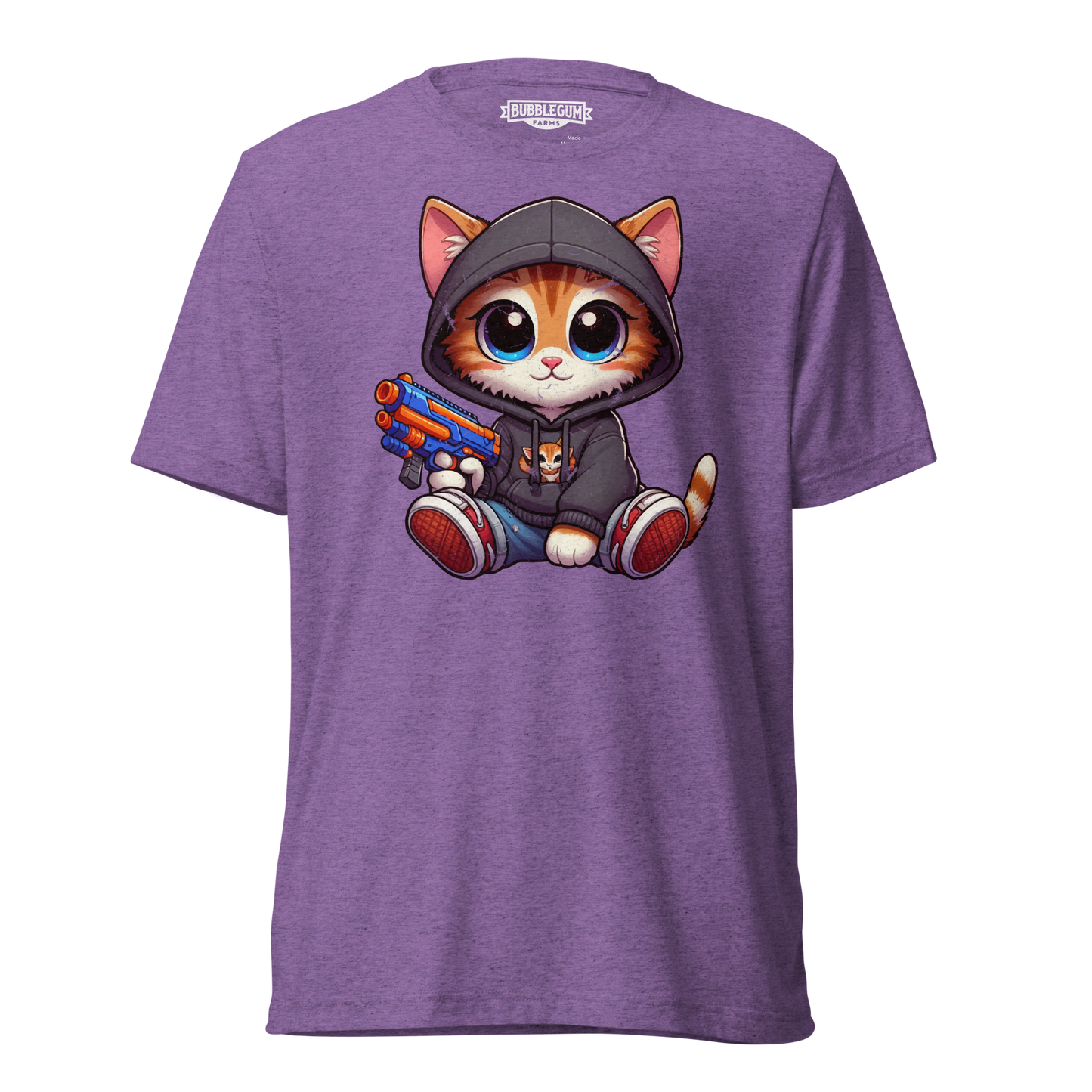 Orange Kitten with Foam Dart Blaster - Unisex Triblend