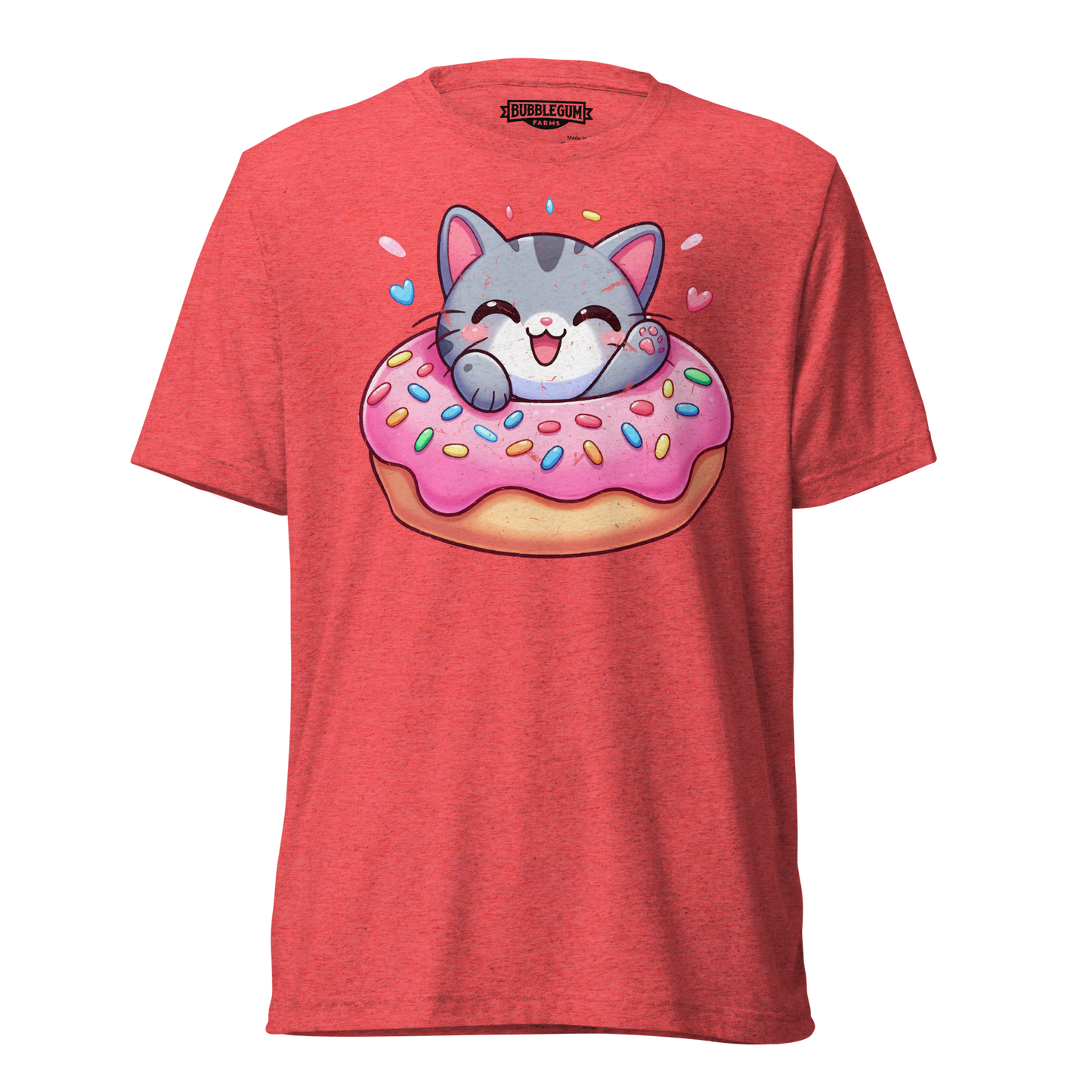 Grey Kitten - Laughing in a Donut - Unisex Triblend Tee