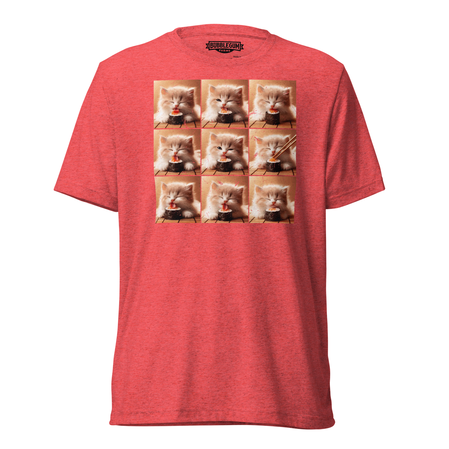 Kittens Eating Sushi Collage - Unisex Triblend