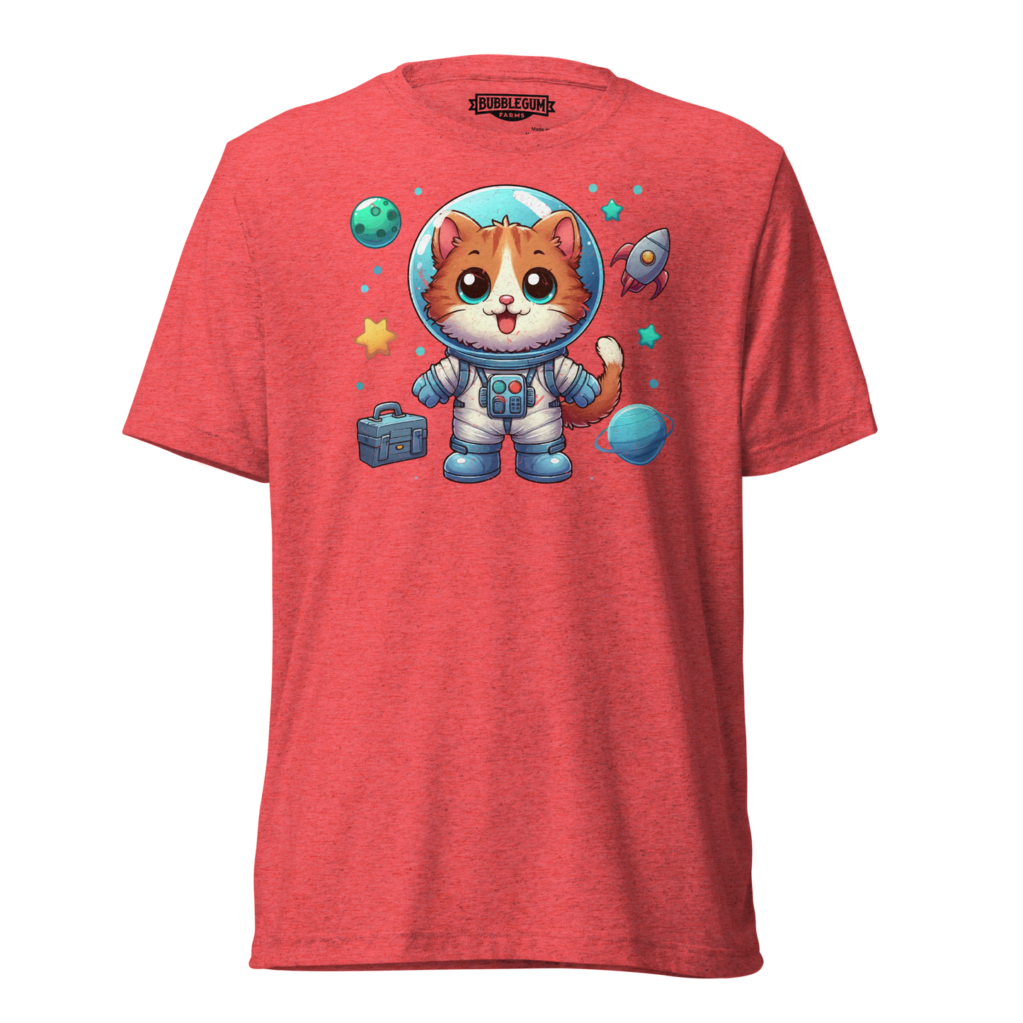 Space Kitten with Planets - Unisex Triblend