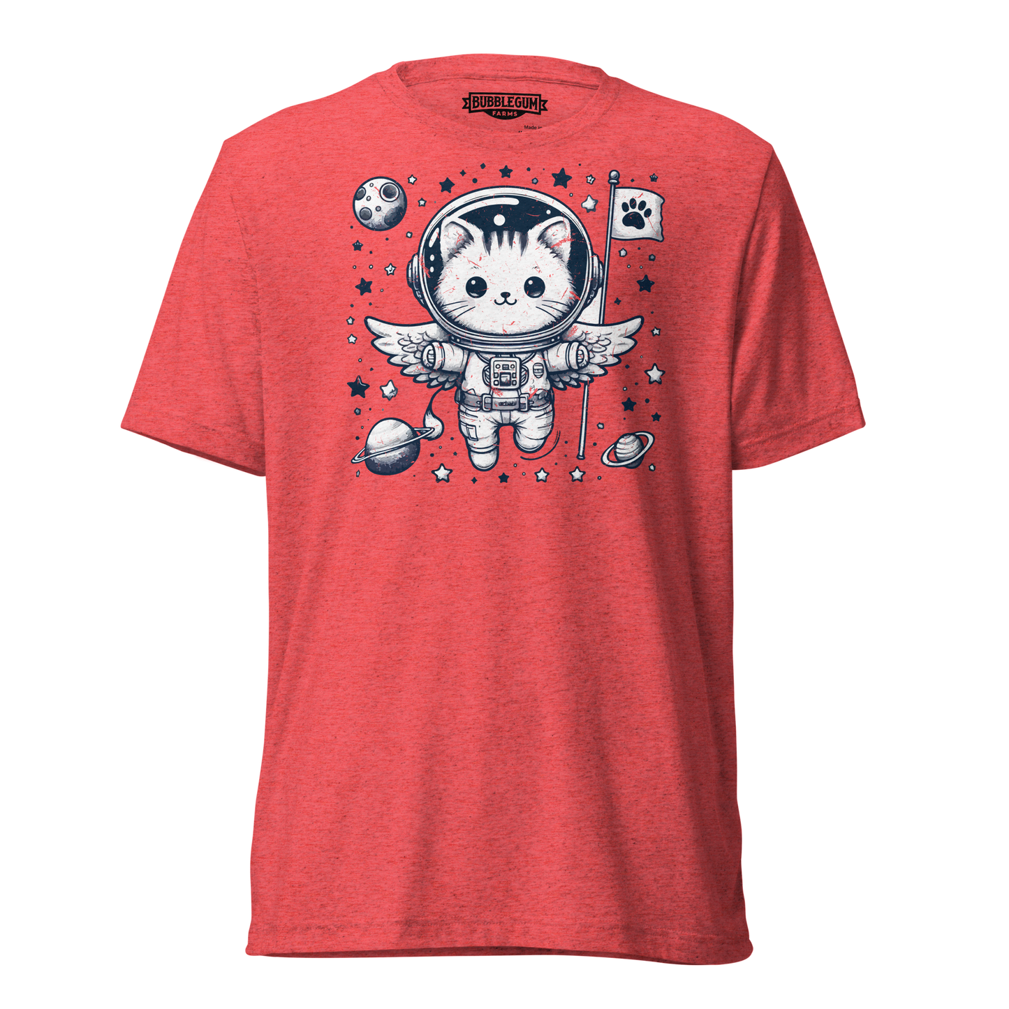 Space Kitten with Stars - Unisex Triblend