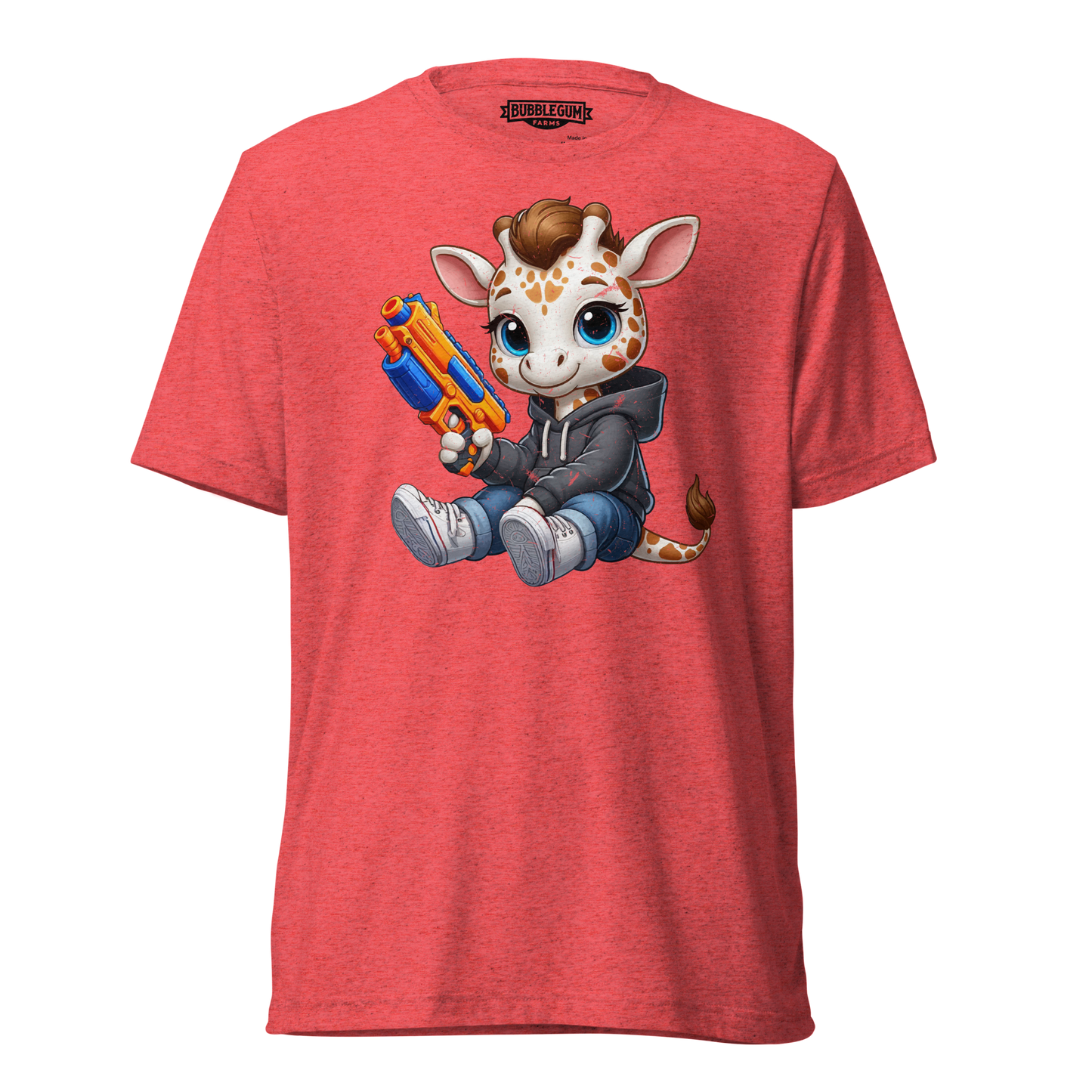 White Giraffe with Foam Dart Blaster - Unisex Triblend