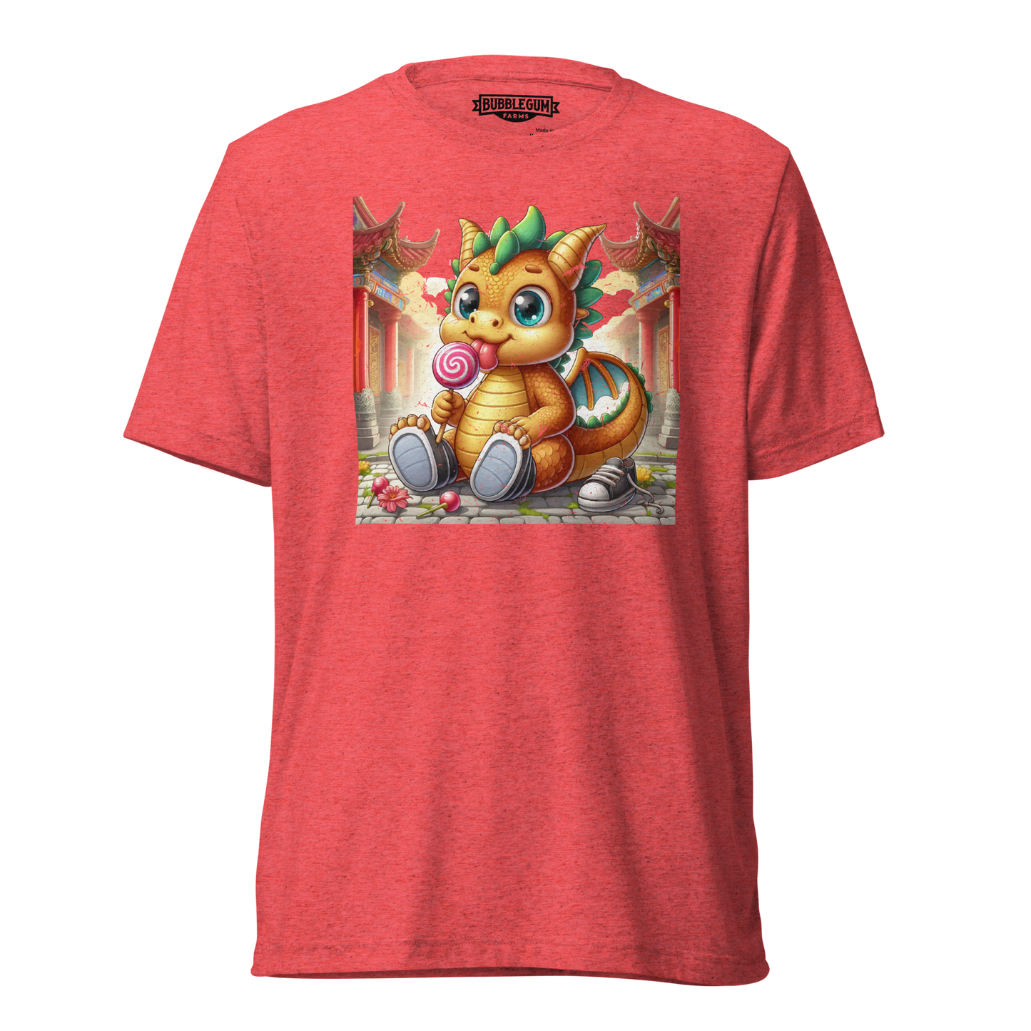 Dragon in Town with Lolipop - Unisex Triblend Tee