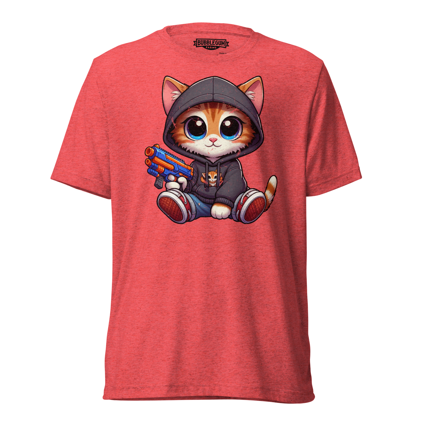 Orange Kitten with Foam Dart Blaster - Unisex Triblend