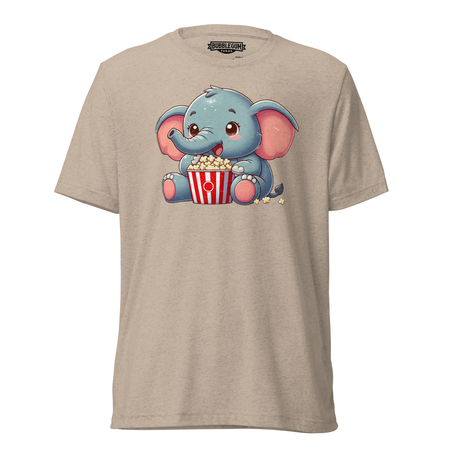 Baby Elephant - Eating Popcorn - Unisex Triblend Tee