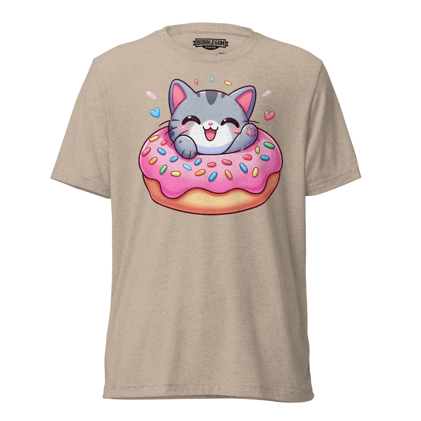 Grey Kitten - Laughing in a Donut - Unisex Triblend Tee