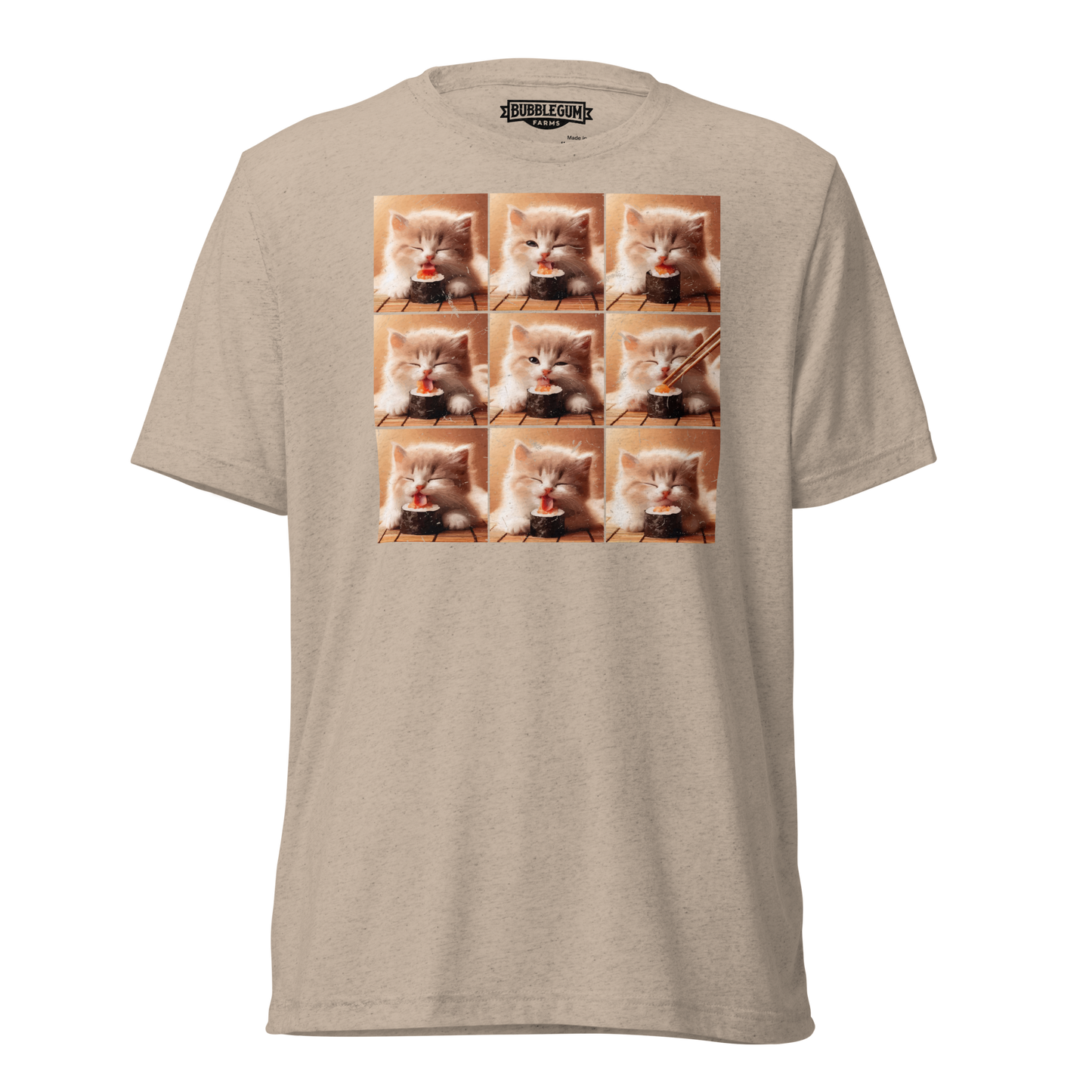 Kittens Eating Sushi Collage - Unisex Triblend