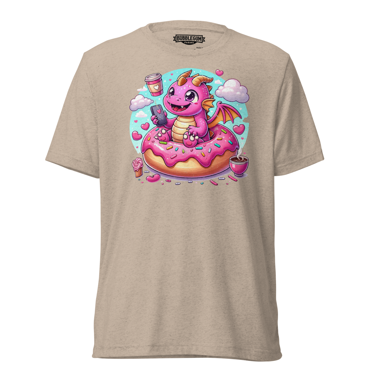 Pink Dragon - Loving Coffee and Donuts - Unisex Triblend
