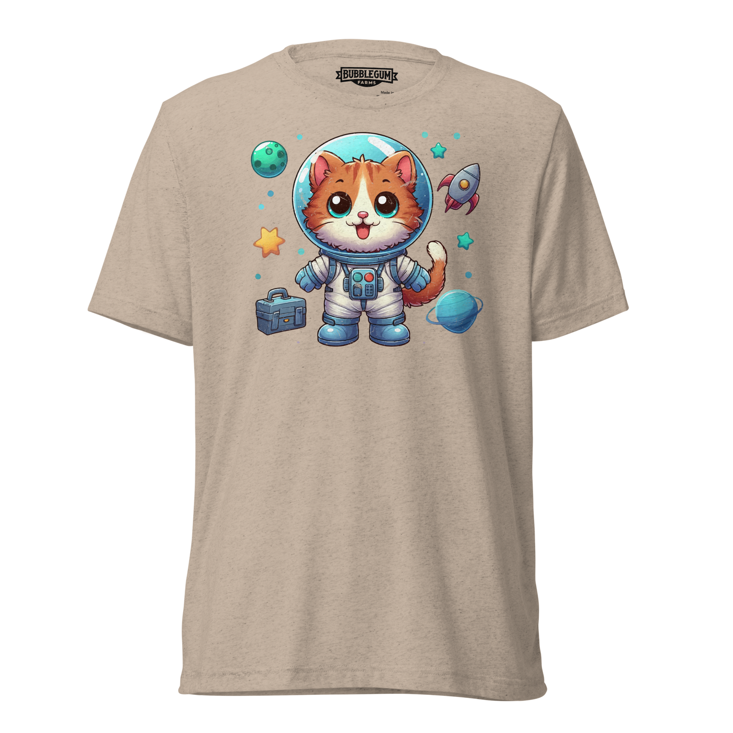 Space Kitten with Planets - Unisex Triblend