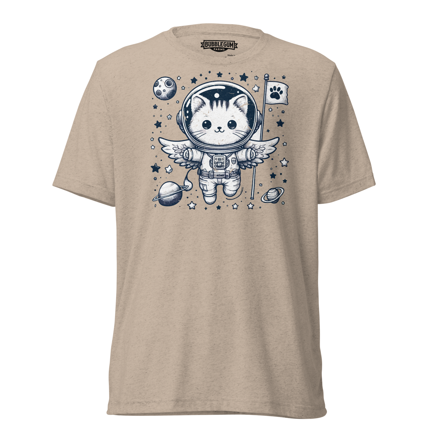 Space Kitten with Stars - Unisex Triblend
