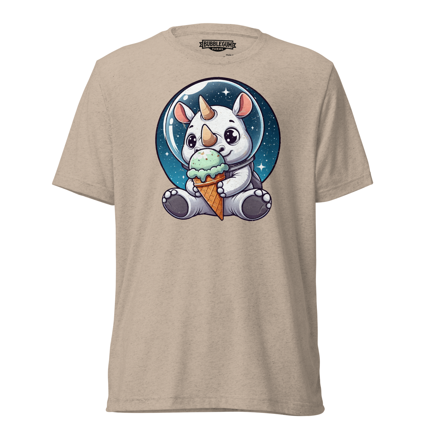 Space Rhino - Eating Ice Cream - Unisex Triblend