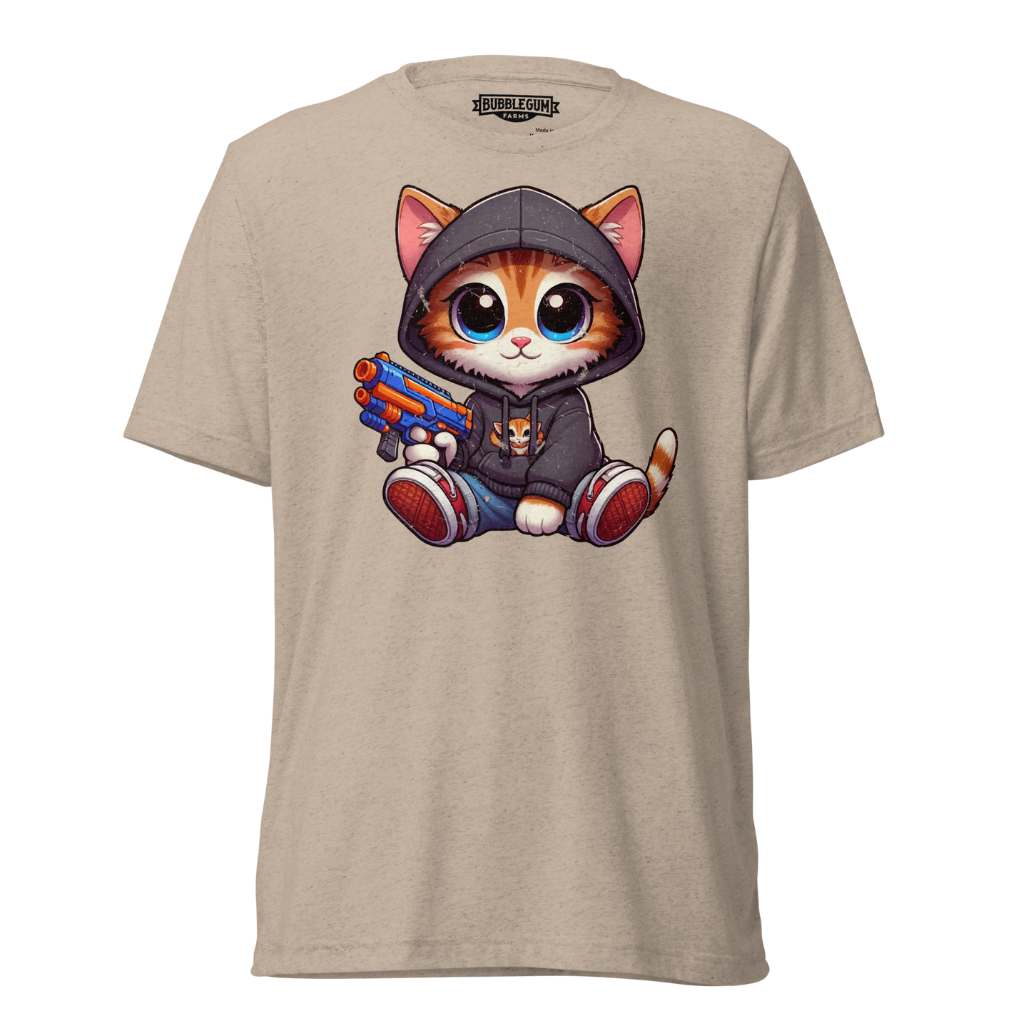 Orange Kitten with Foam Dart Blaster - Unisex Triblend