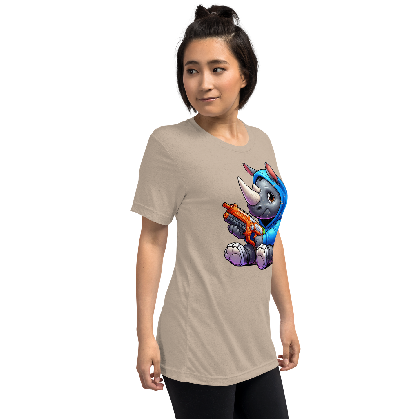 Baby Rhino with Foam Dart Blaster - Unisex Triblend Tee