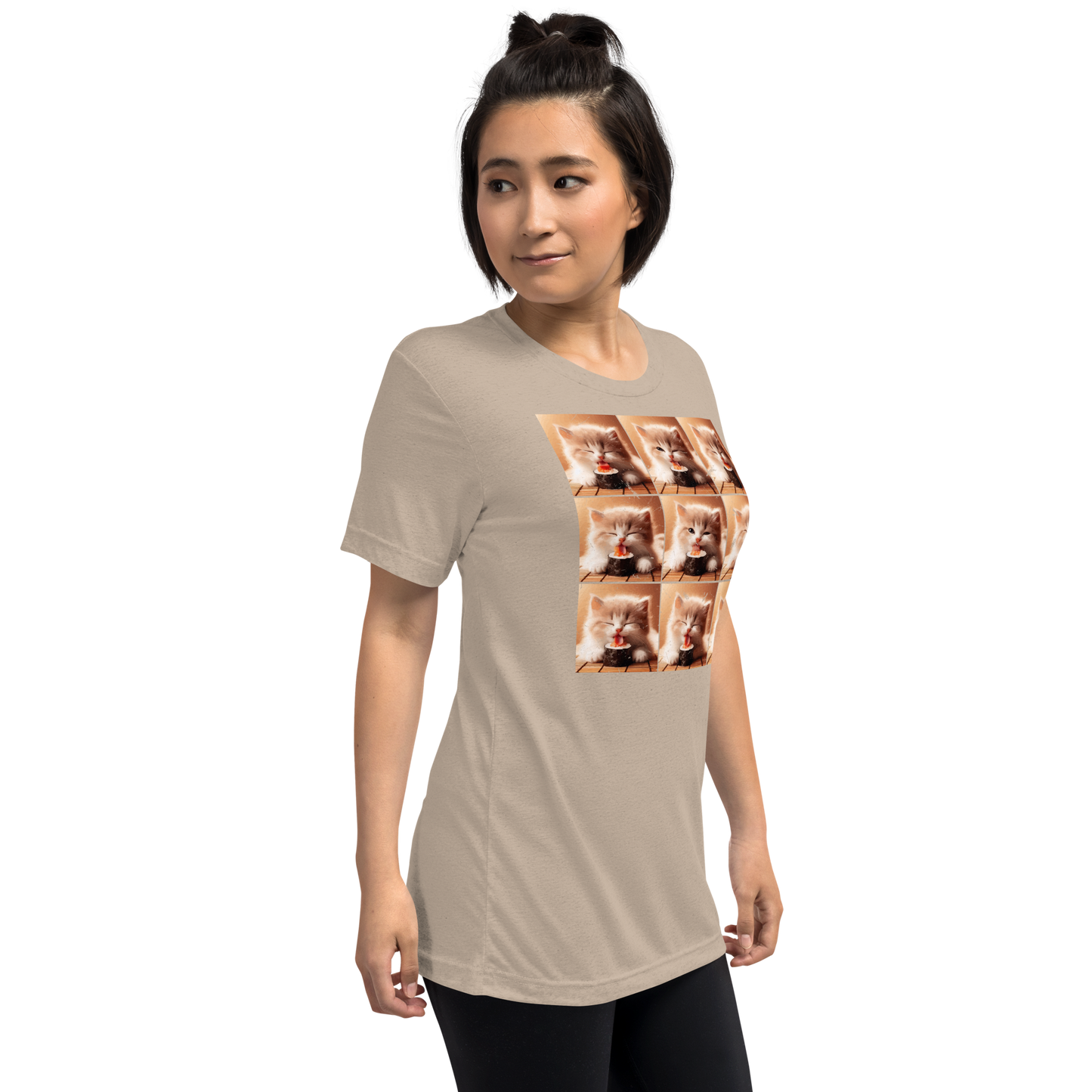 Kittens Eating Sushi Collage - Unisex Triblend