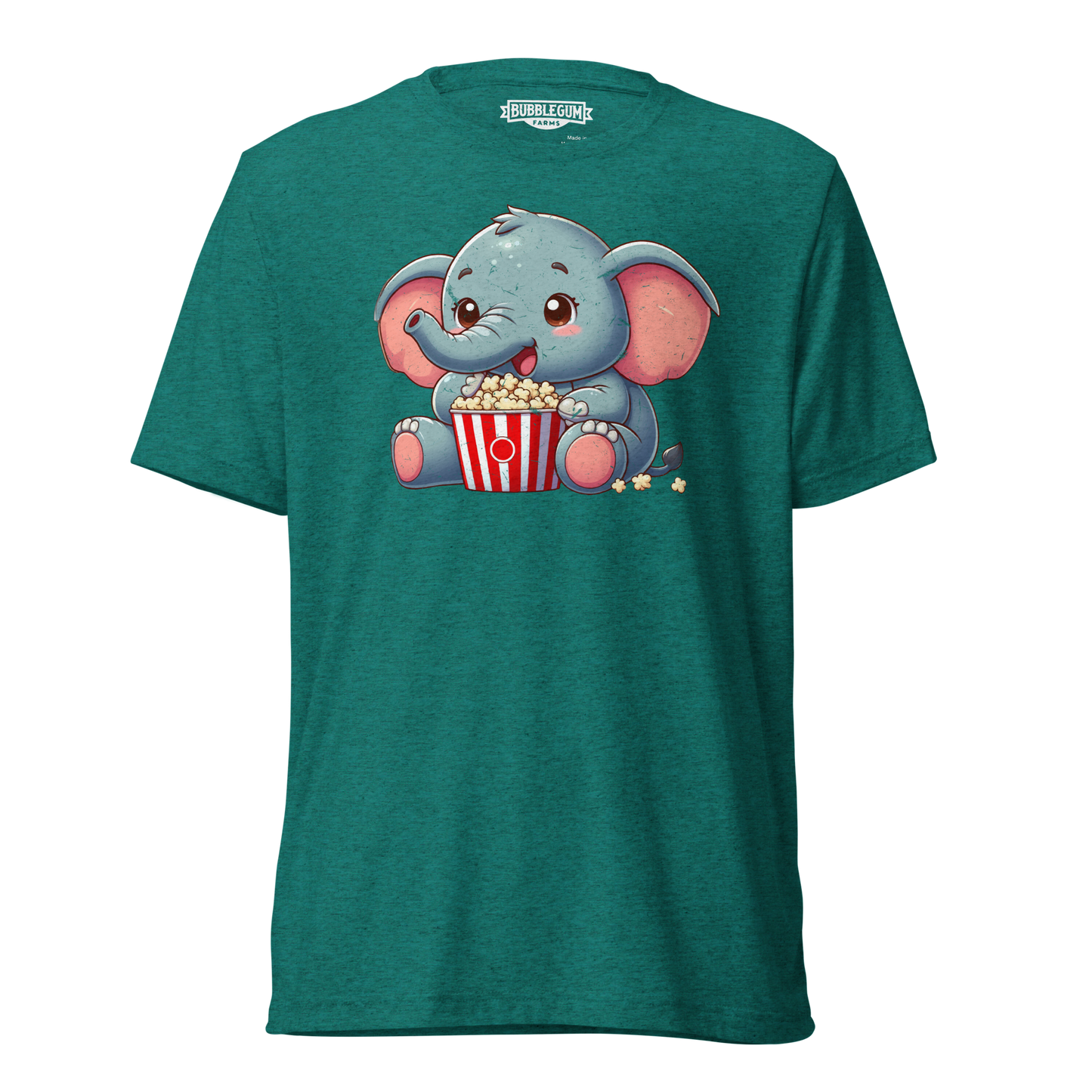 Baby Elephant - Eating Popcorn - Unisex Triblend Tee