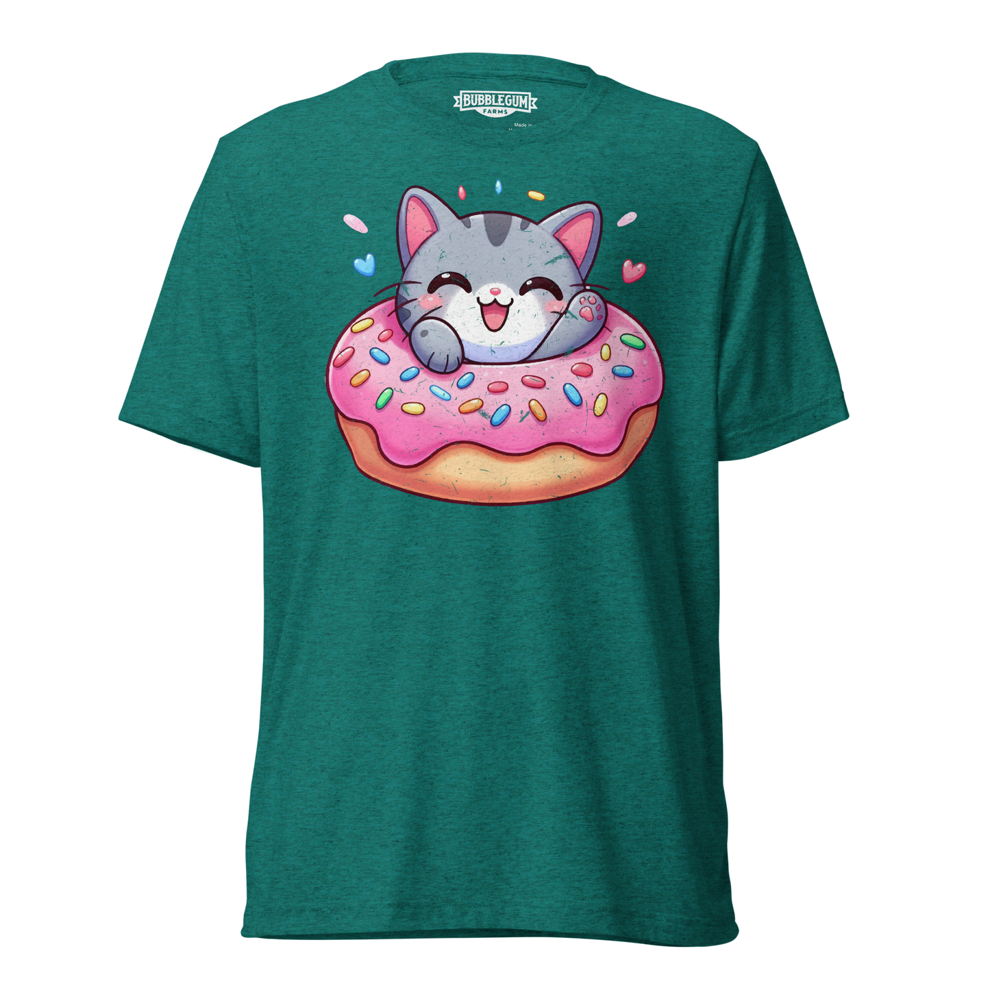 Grey Kitten - Laughing in a Donut - Unisex Triblend Tee