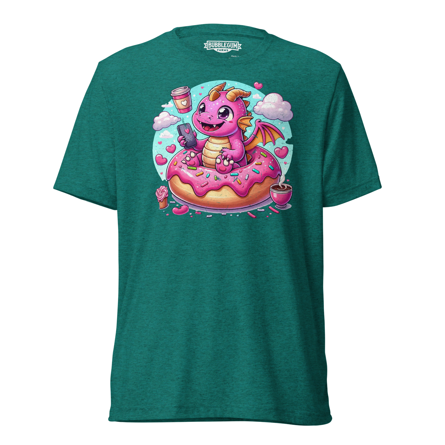 Pink Dragon - Loving Coffee and Donuts - Unisex Triblend