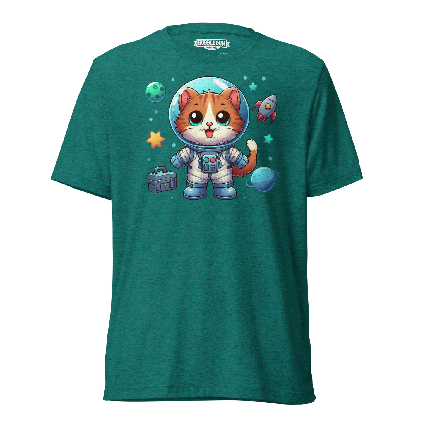 Space Kitten with Planets - Unisex Triblend