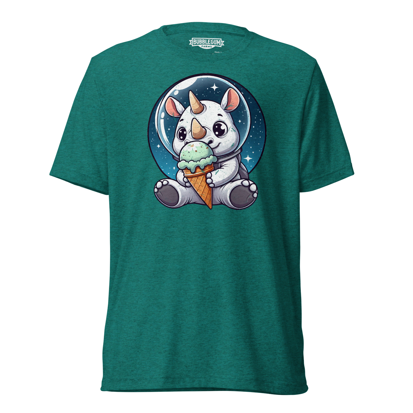 Space Rhino - Eating Ice Cream - Unisex Triblend
