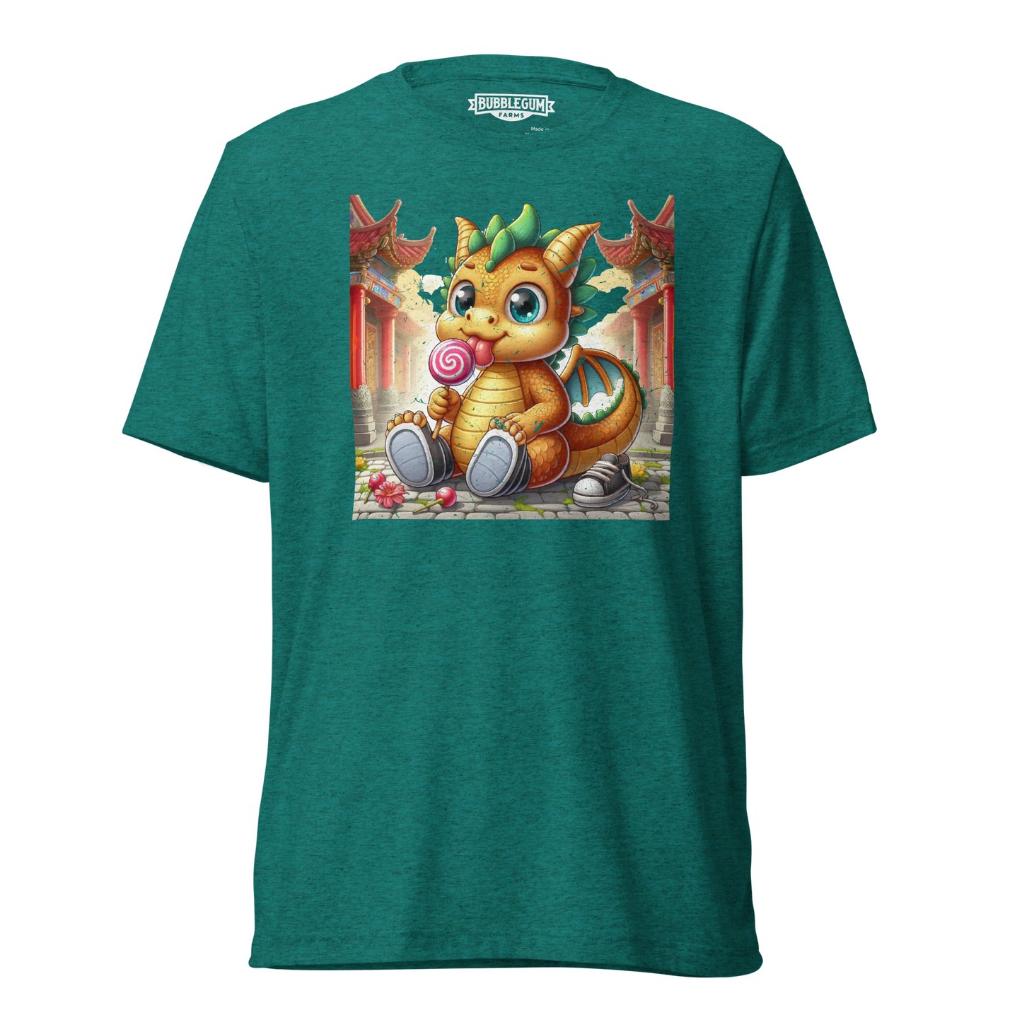 Dragon in Town with Lolipop - Unisex Triblend Tee