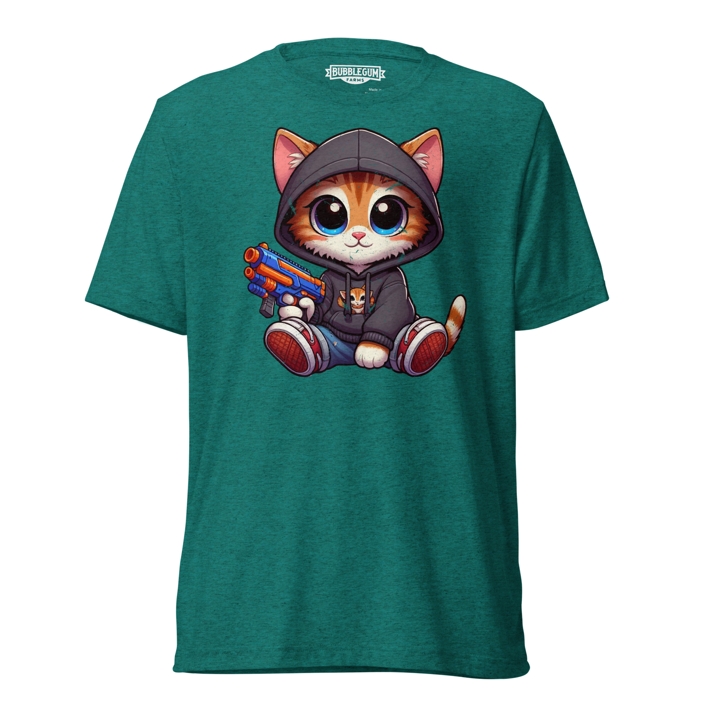 Orange Kitten with Foam Dart Blaster - Unisex Triblend
