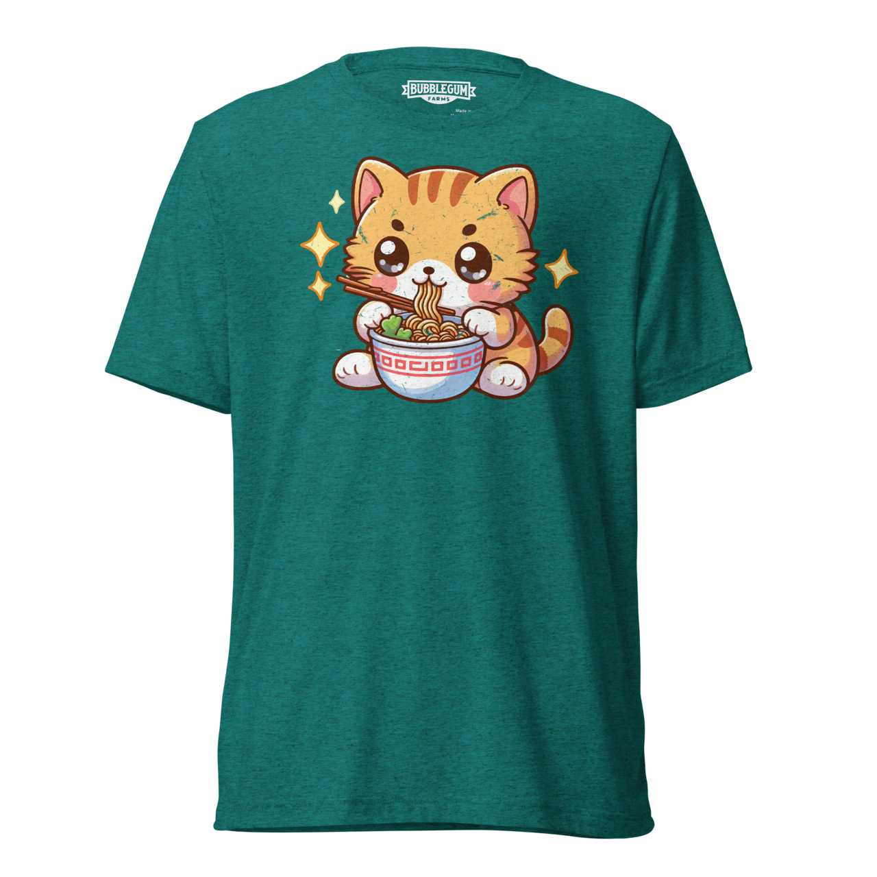 Orange Kitten - Eating Ramen - Unisex Triblend