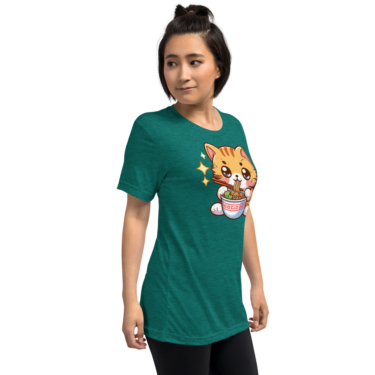 Orange Kitten - Eating Ramen - Unisex Triblend