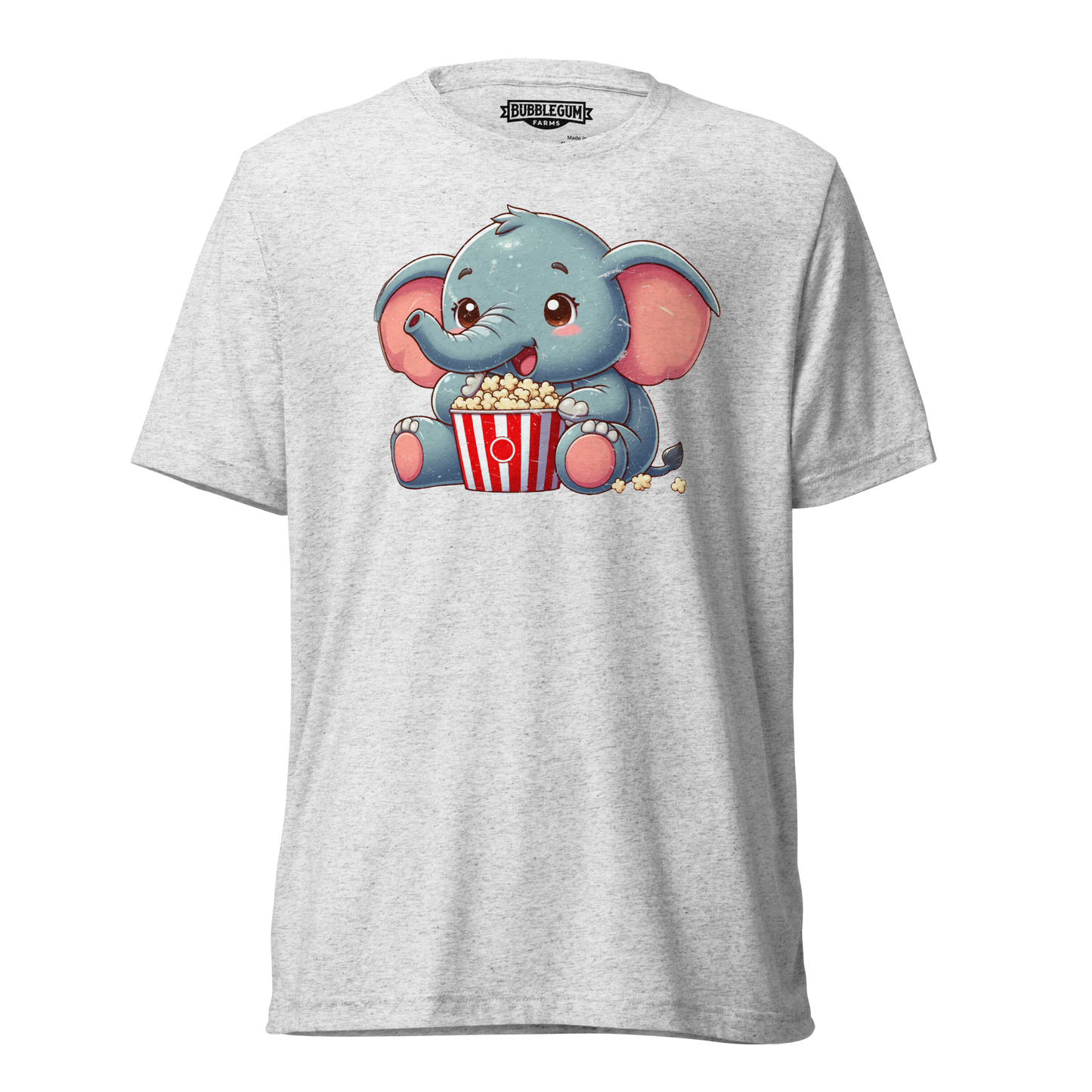 Baby Elephant - Eating Popcorn - Unisex Triblend Tee