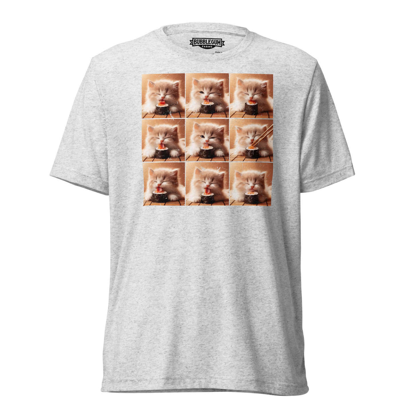 Kittens Eating Sushi Collage - Unisex Triblend