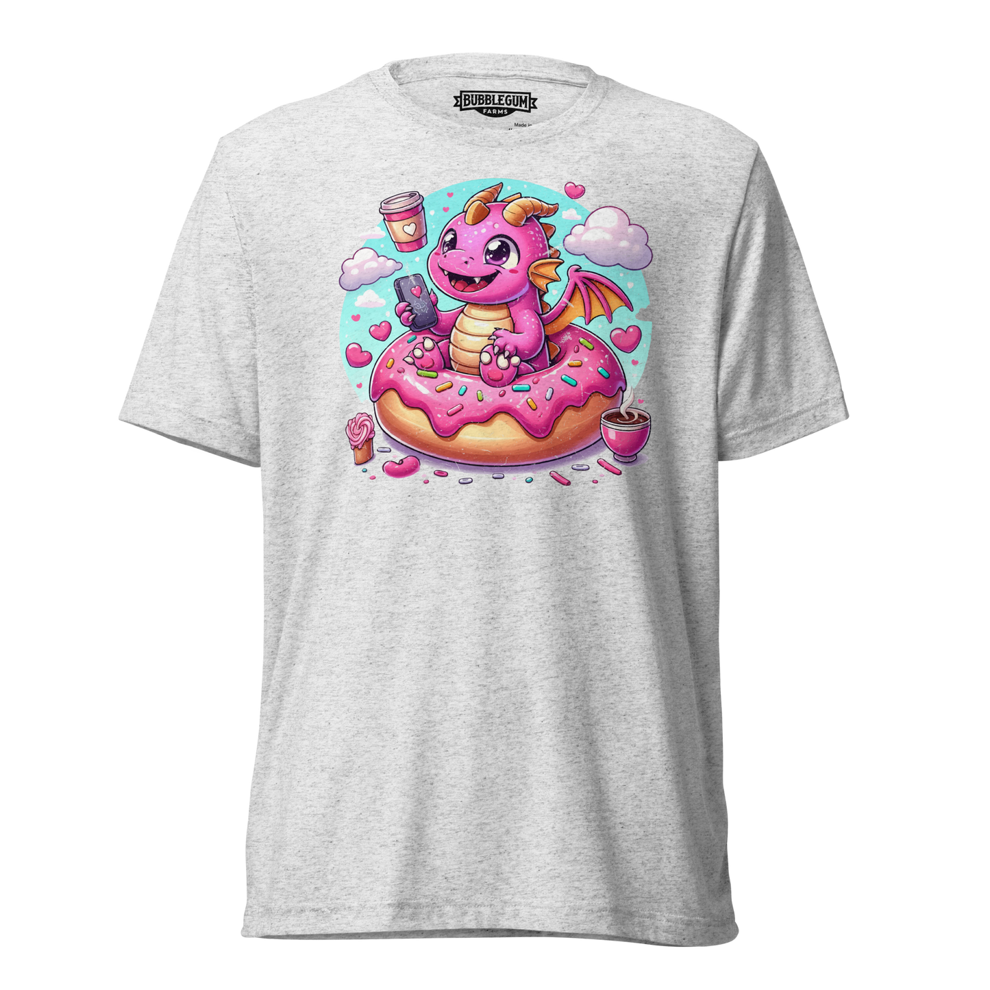 Pink Dragon - Loving Coffee and Donuts - Unisex Triblend